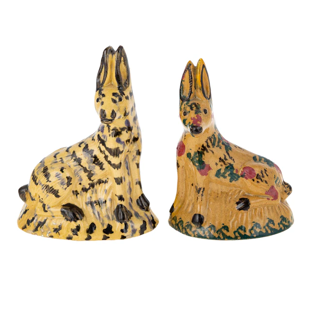 Two 18th Century English Ceramic Glazed Hares