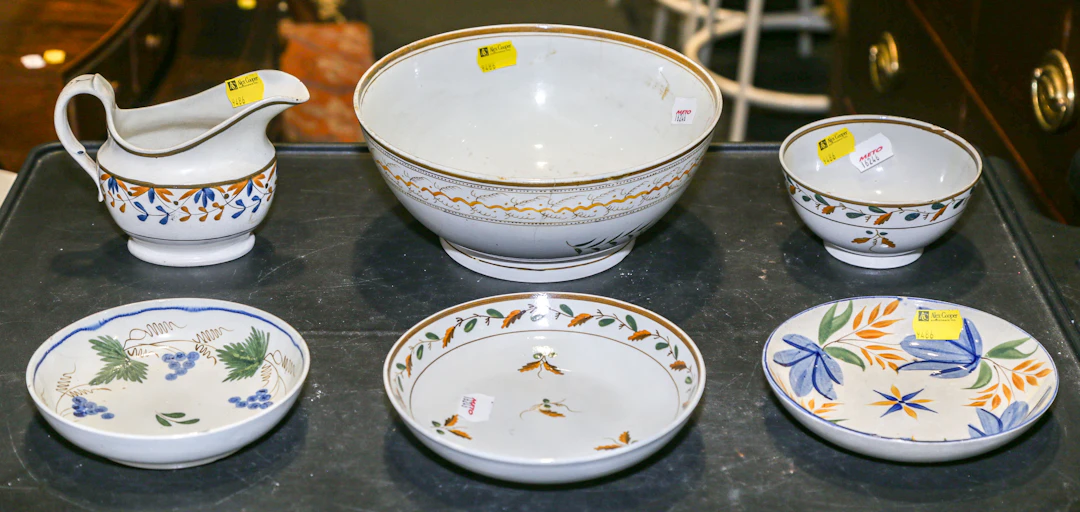 A Selection of English Painted Pearlware China