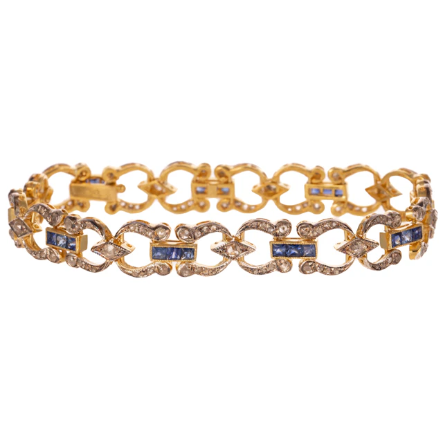 A Diamond & Sapphire Horseshoe Bracelet
