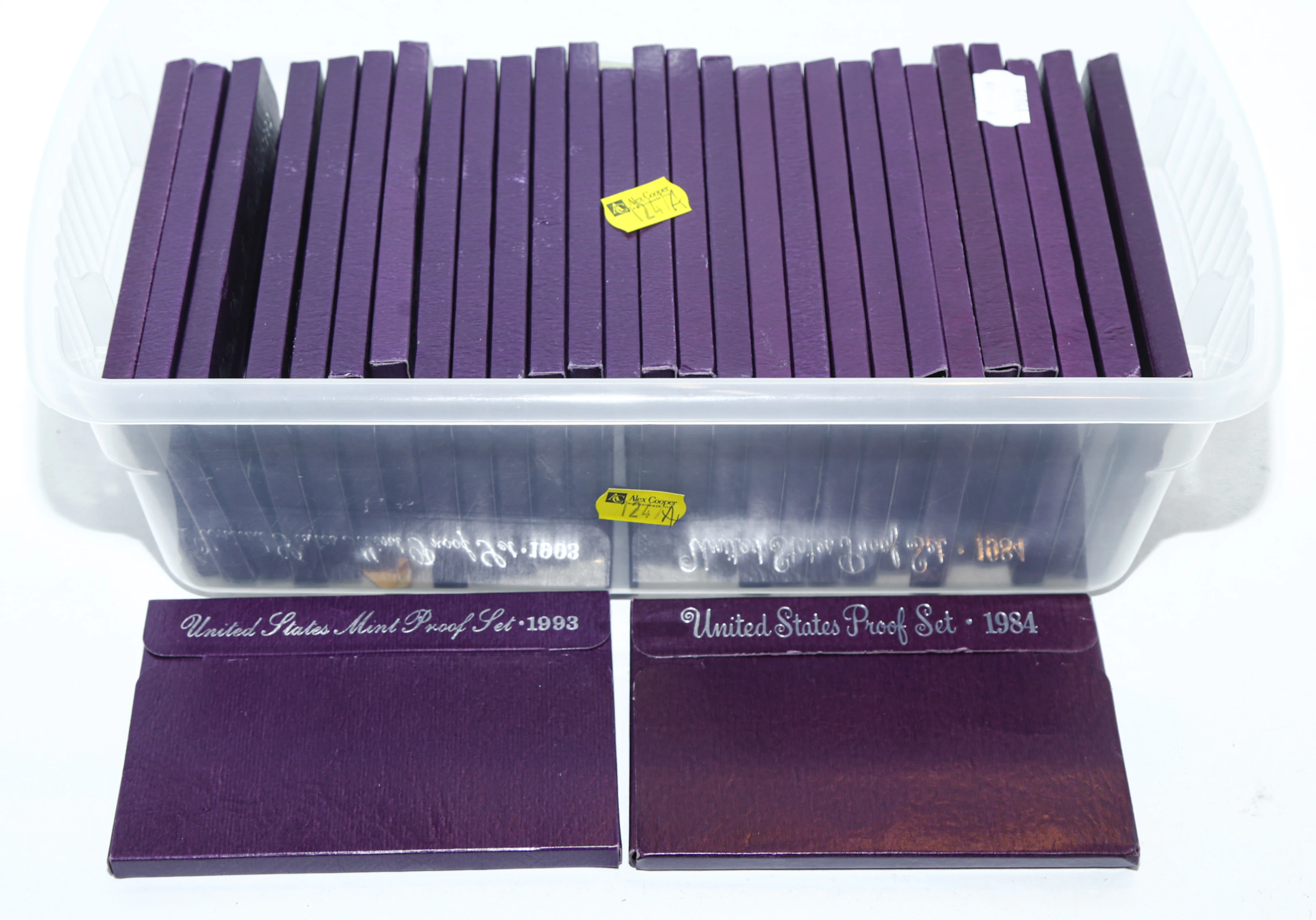 29 Maroon Box Proof Sets 1984-1993