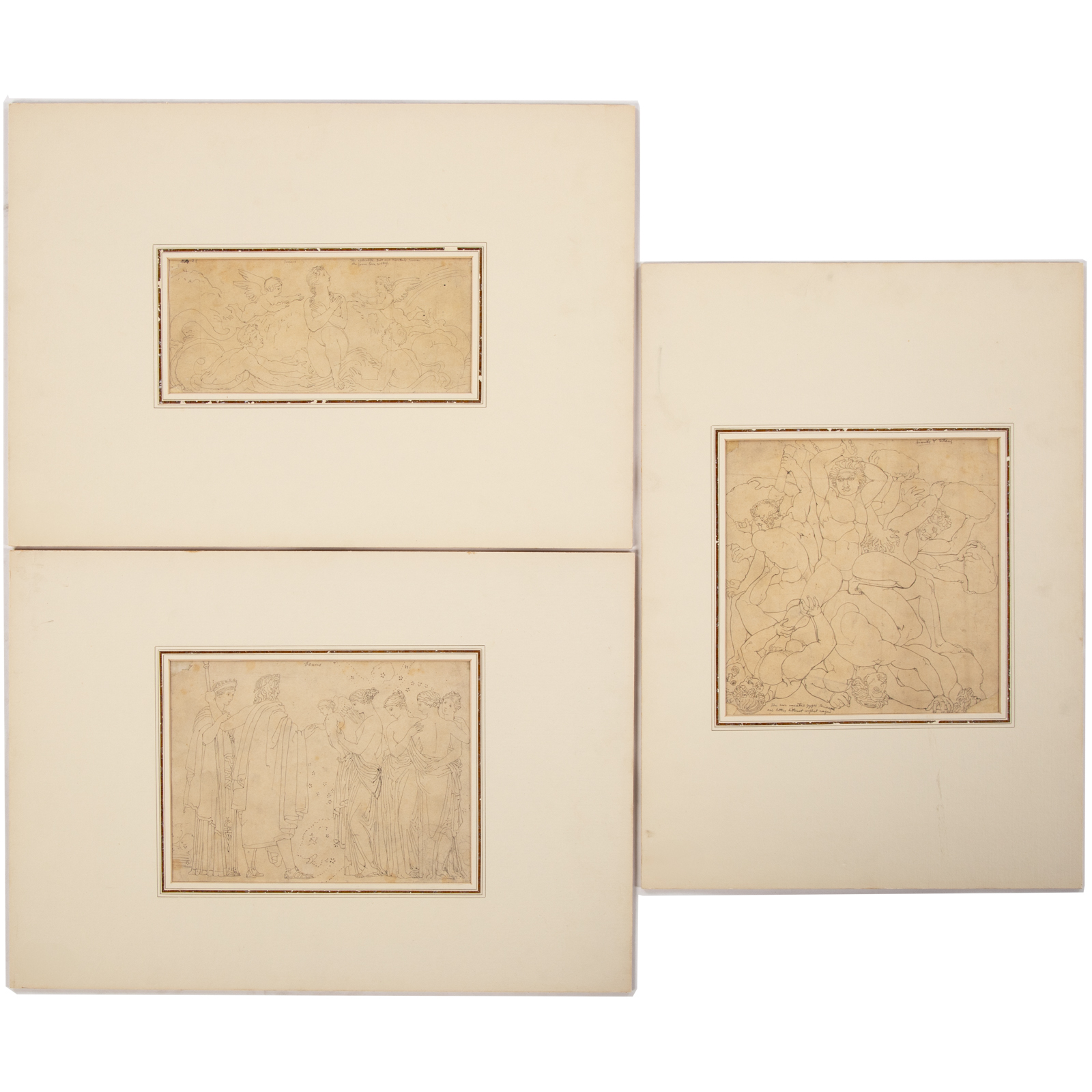 John Flaxman. Three Classical Themed Drawings