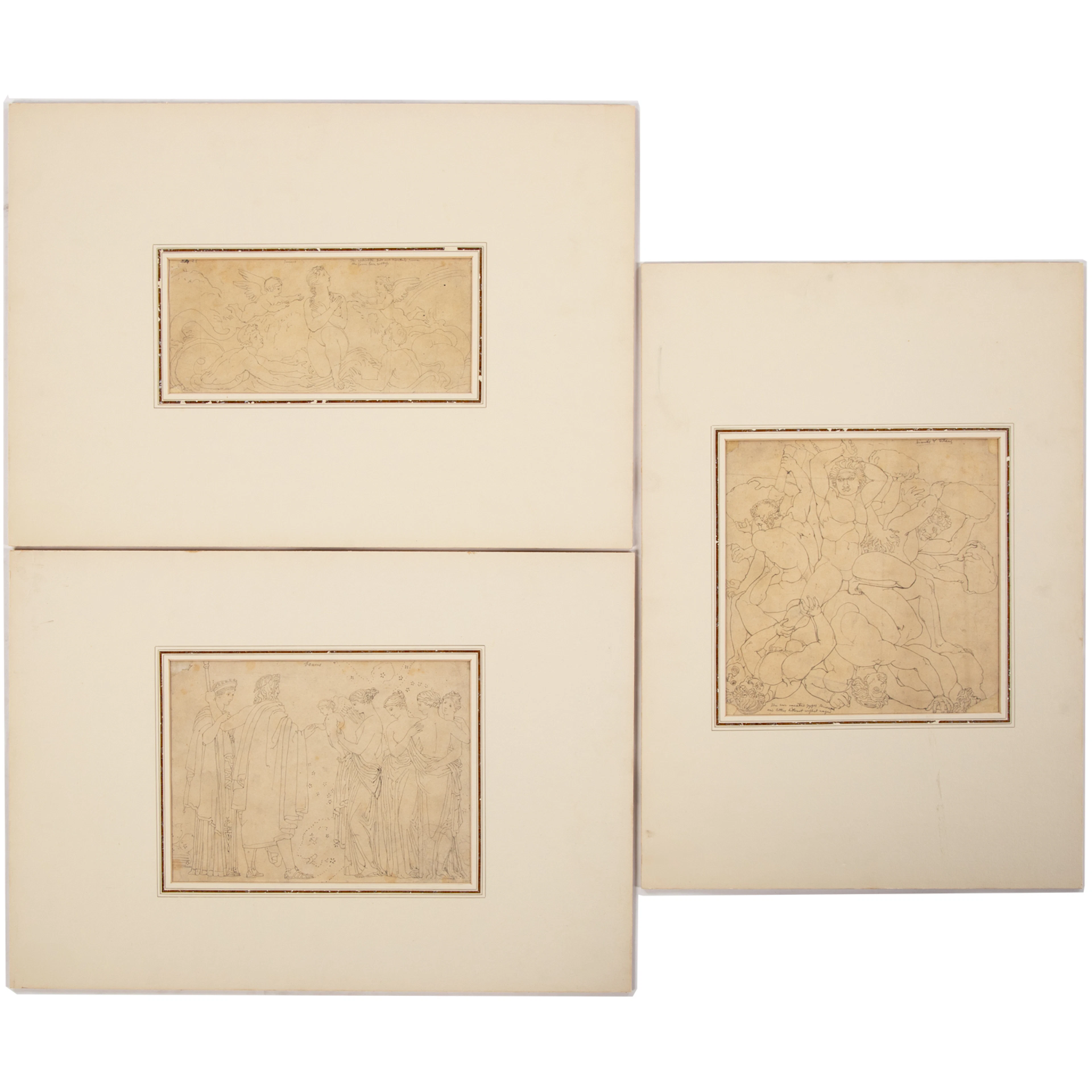 John Flaxman. Three Classical Themed Drawings
