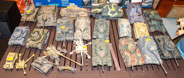 Large Group of Assembled Military Scale Models