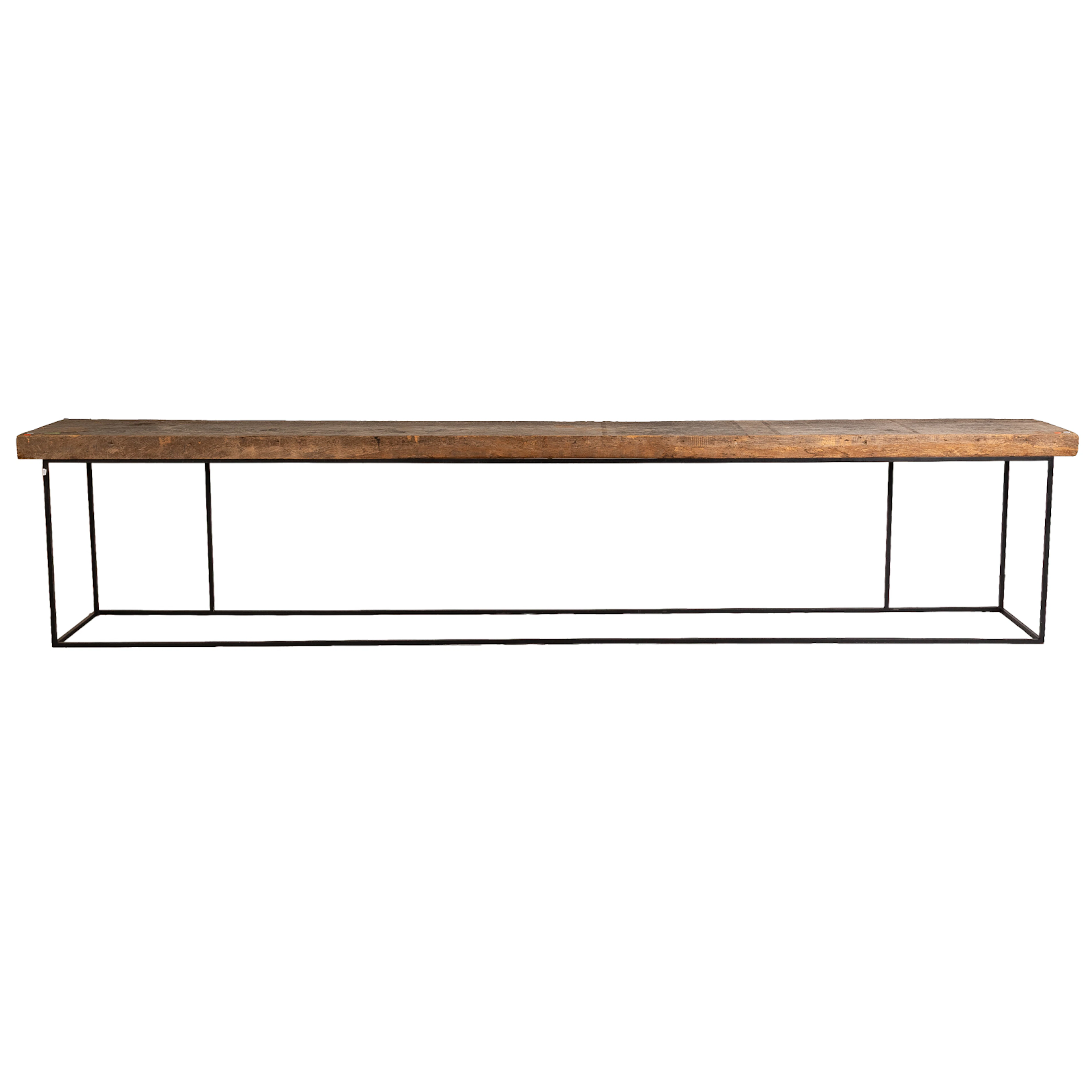 Contemporary Rustic Wood & Metal Console Table