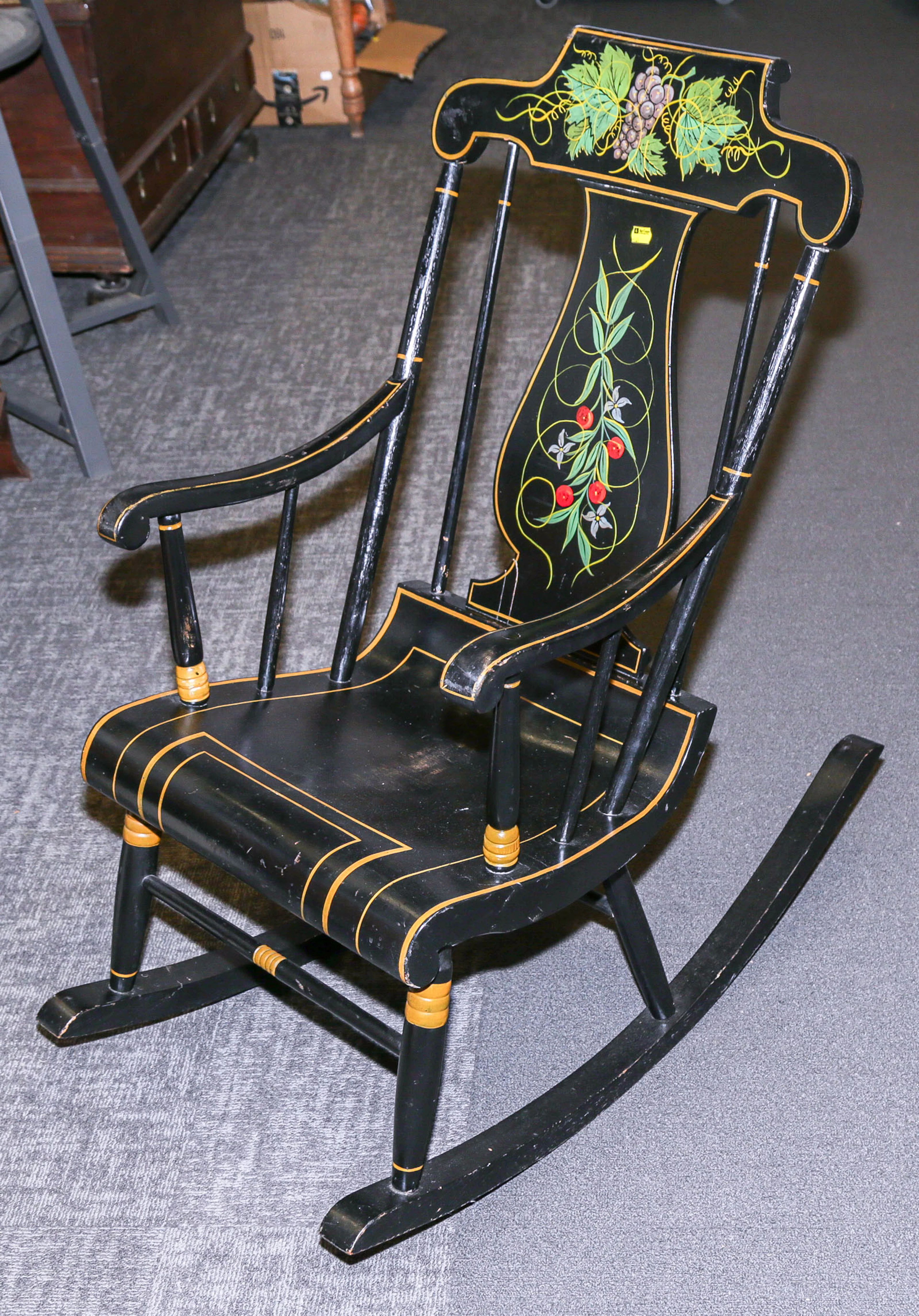 A Boston Rocker With Painted Decoration