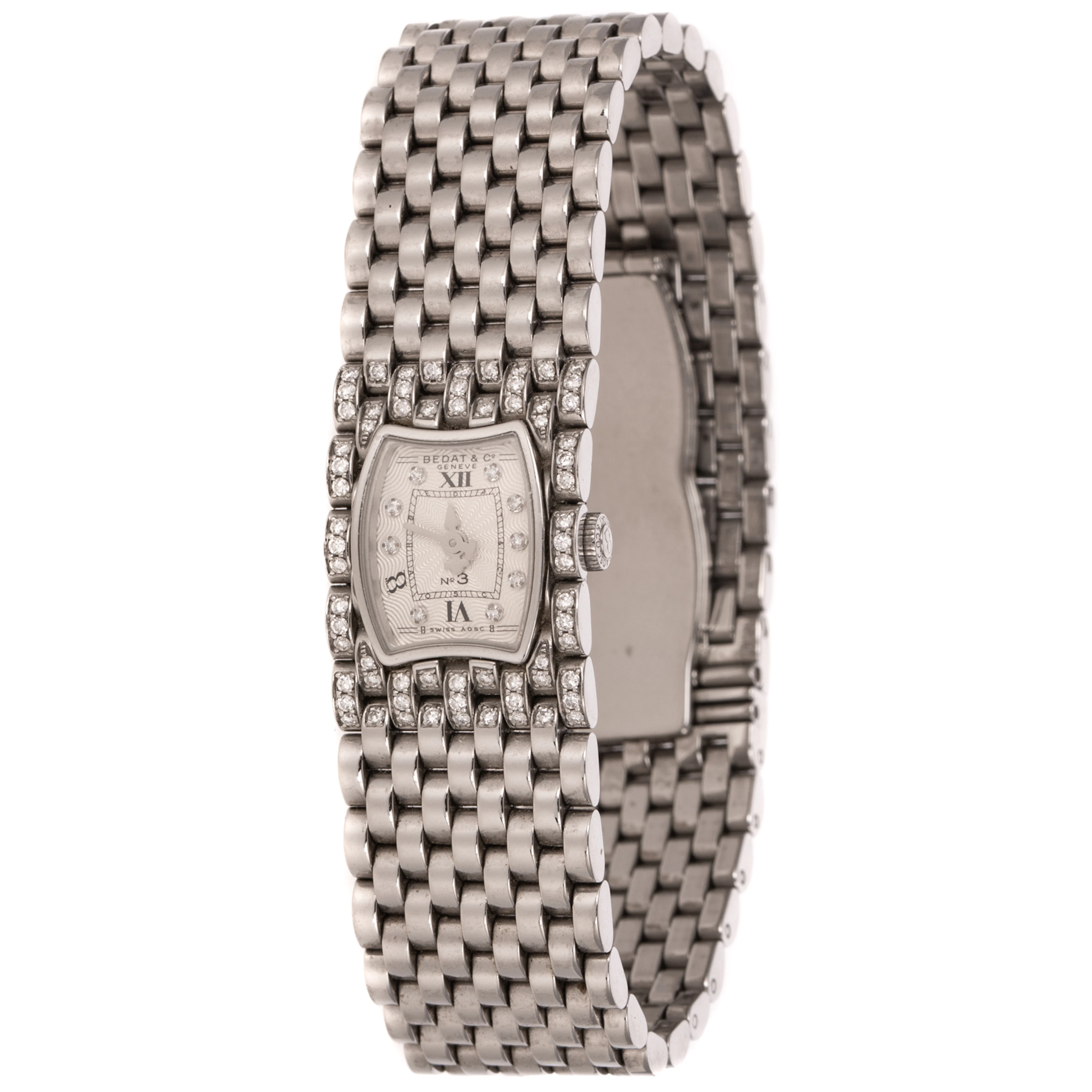 A Bedat & Co. Diamond Wrist Watch in Stainless Steel