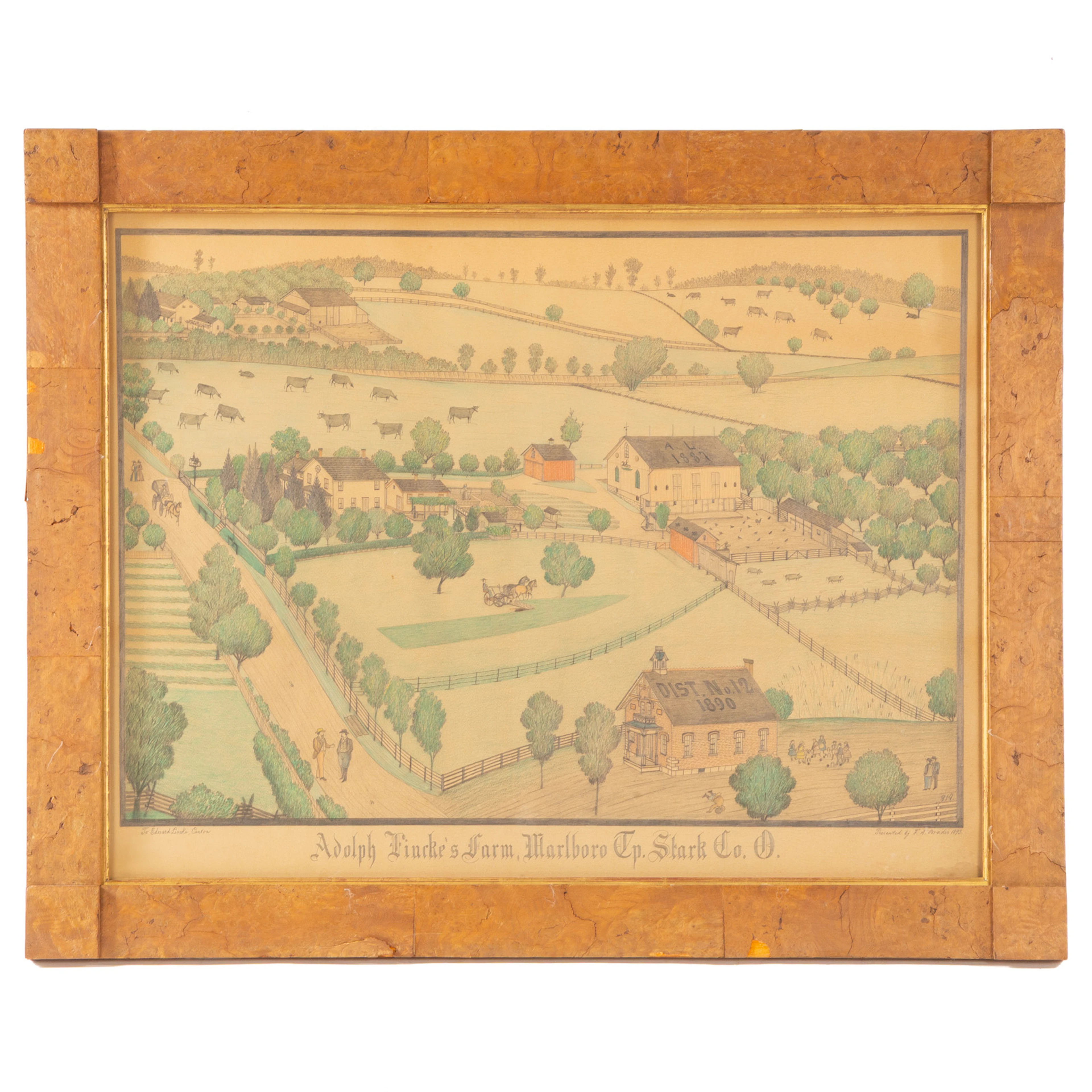 Ferdinand A. Brader. "Adolph Linke's Farm, MarlboroTp., Stark Co. O.," drawing