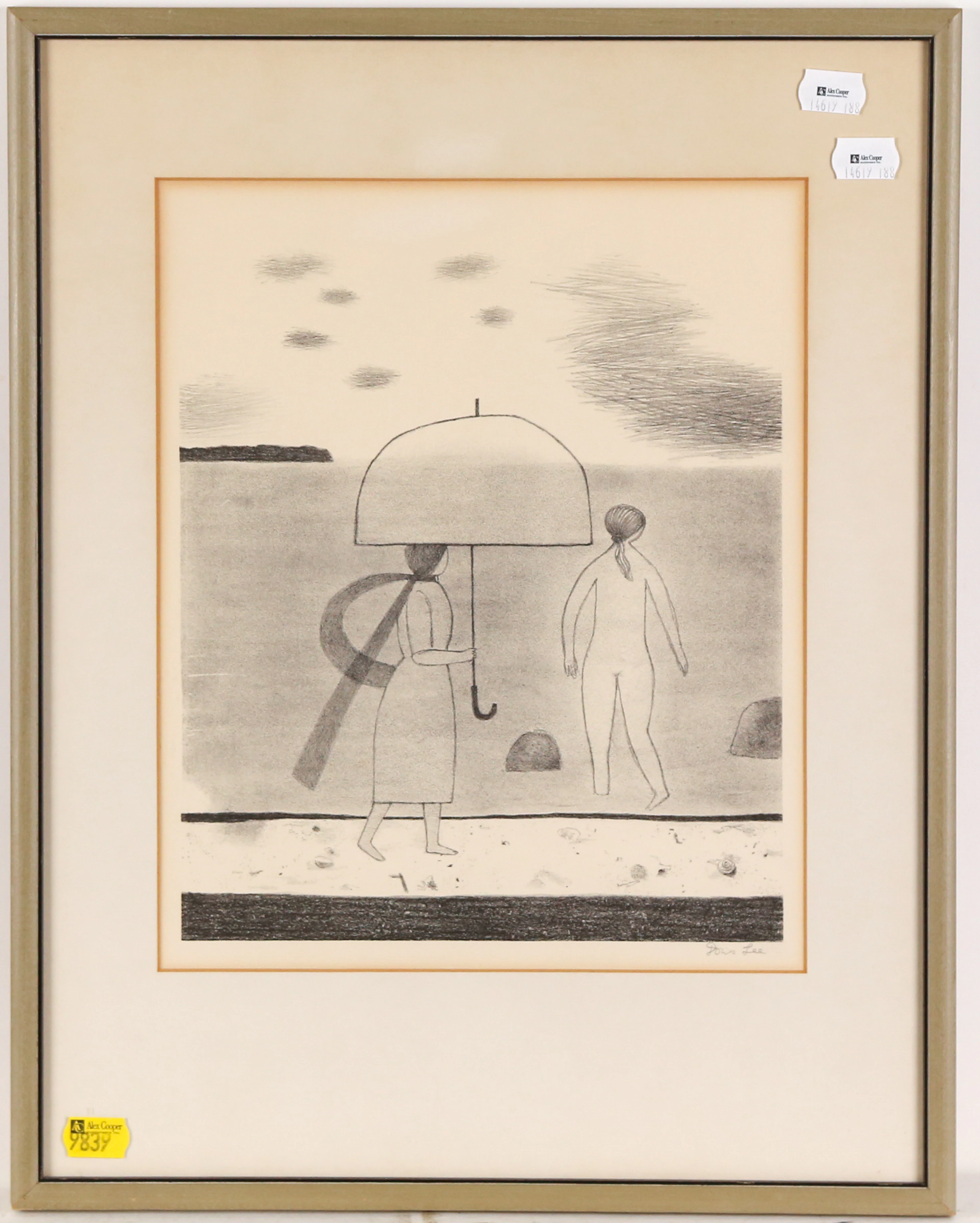 Doris Lee. Gray Day at the Beach, lithograph