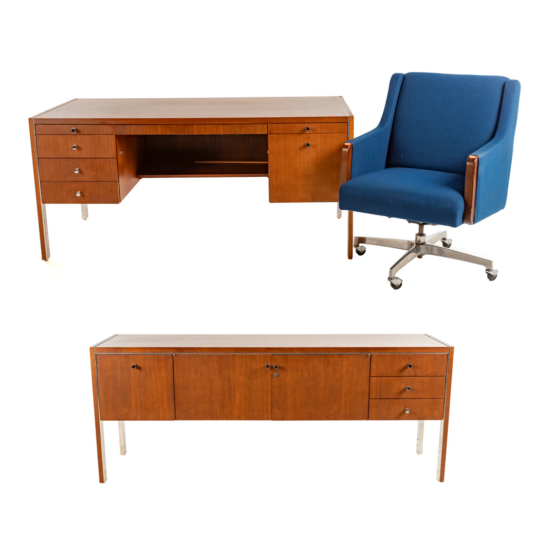 Biltrite Modern Office Desk, Chair & Credenza