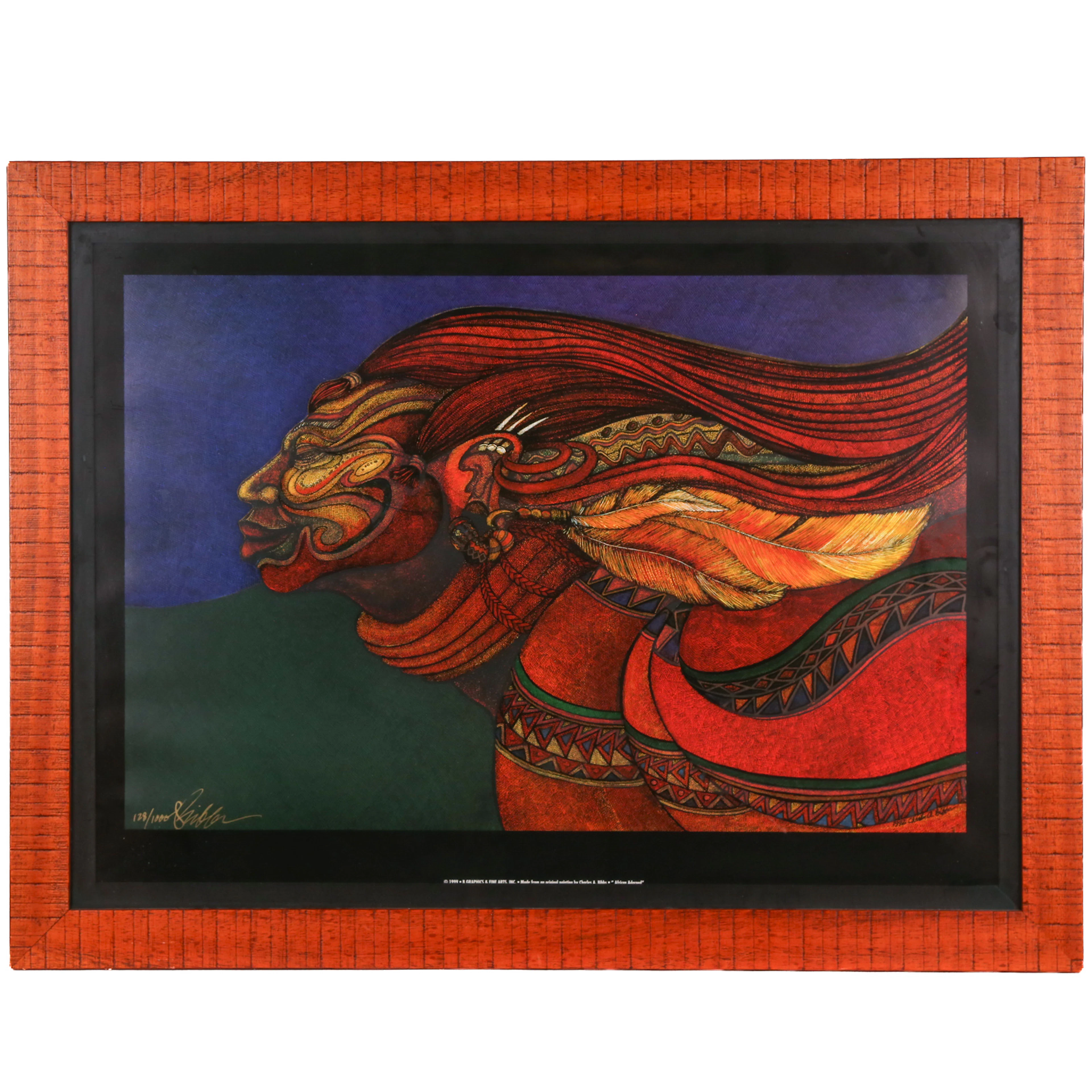 Charles A. Bibbs. "African Adorned," lithograph