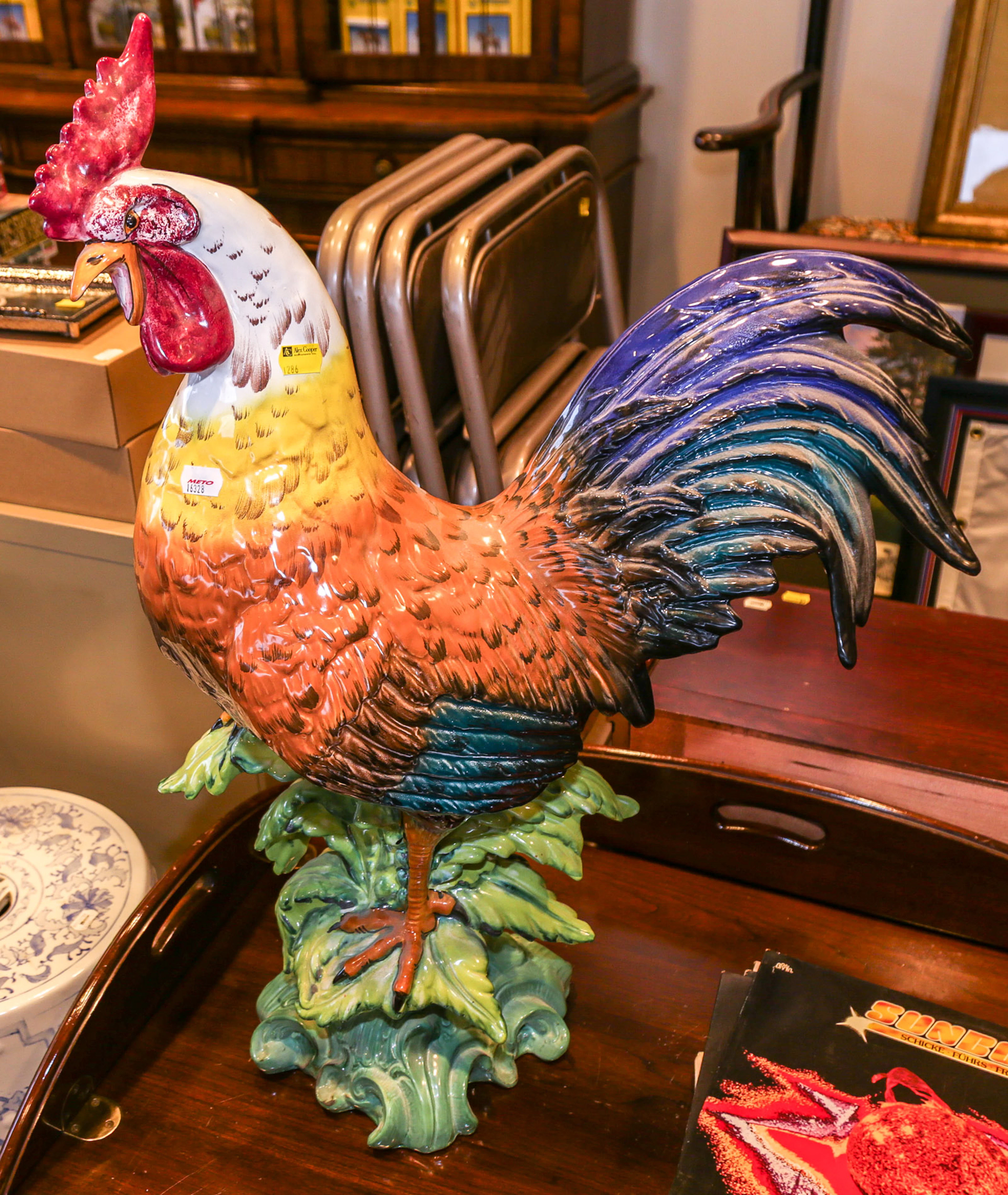 An Italian Painted China Rooster