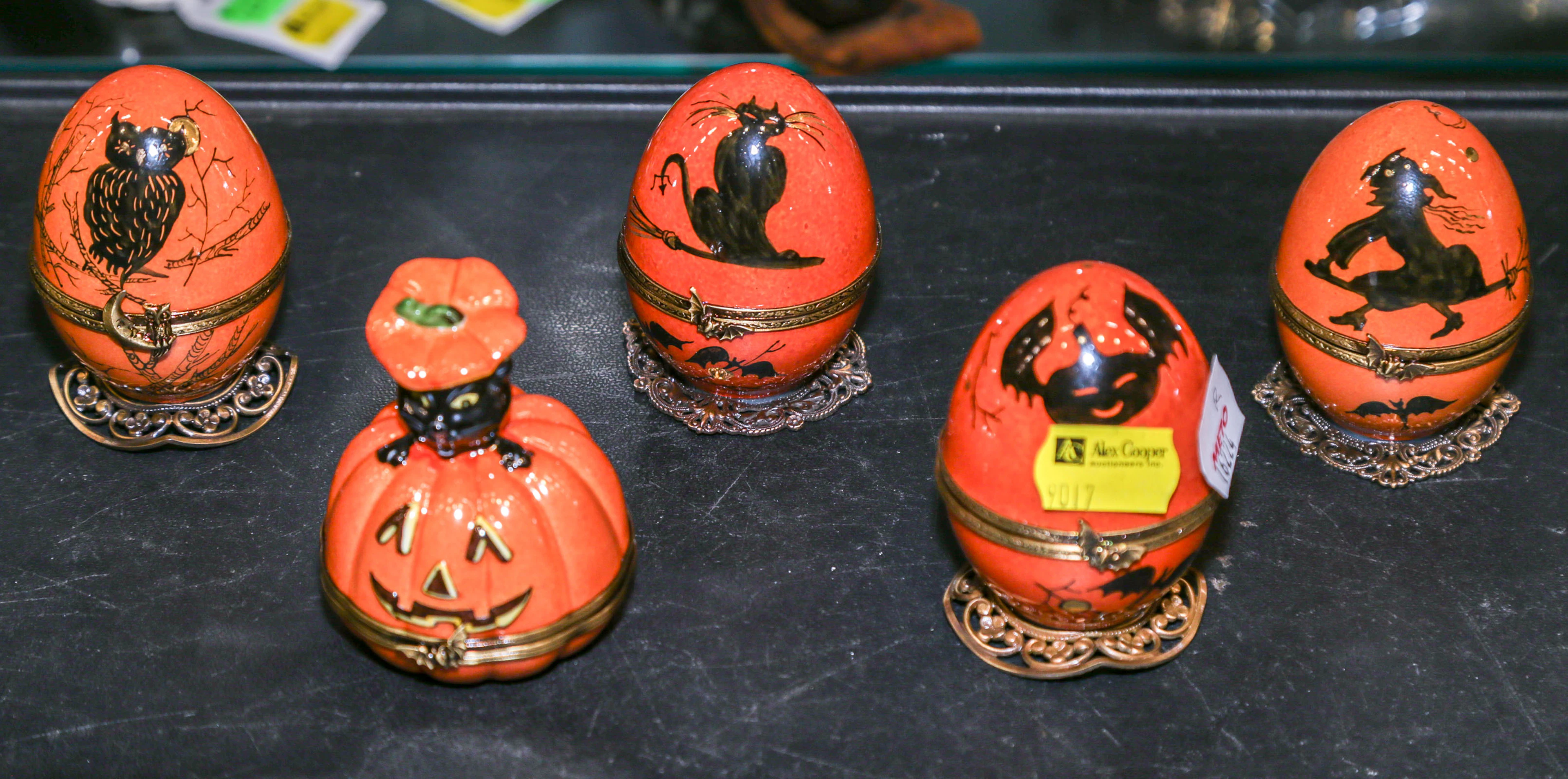 Five Halloween Themed Limoges Boxes