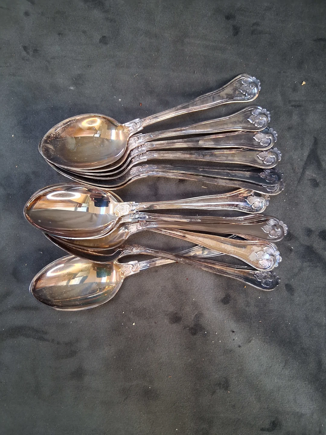 Dessertskedar, 12 st, silver