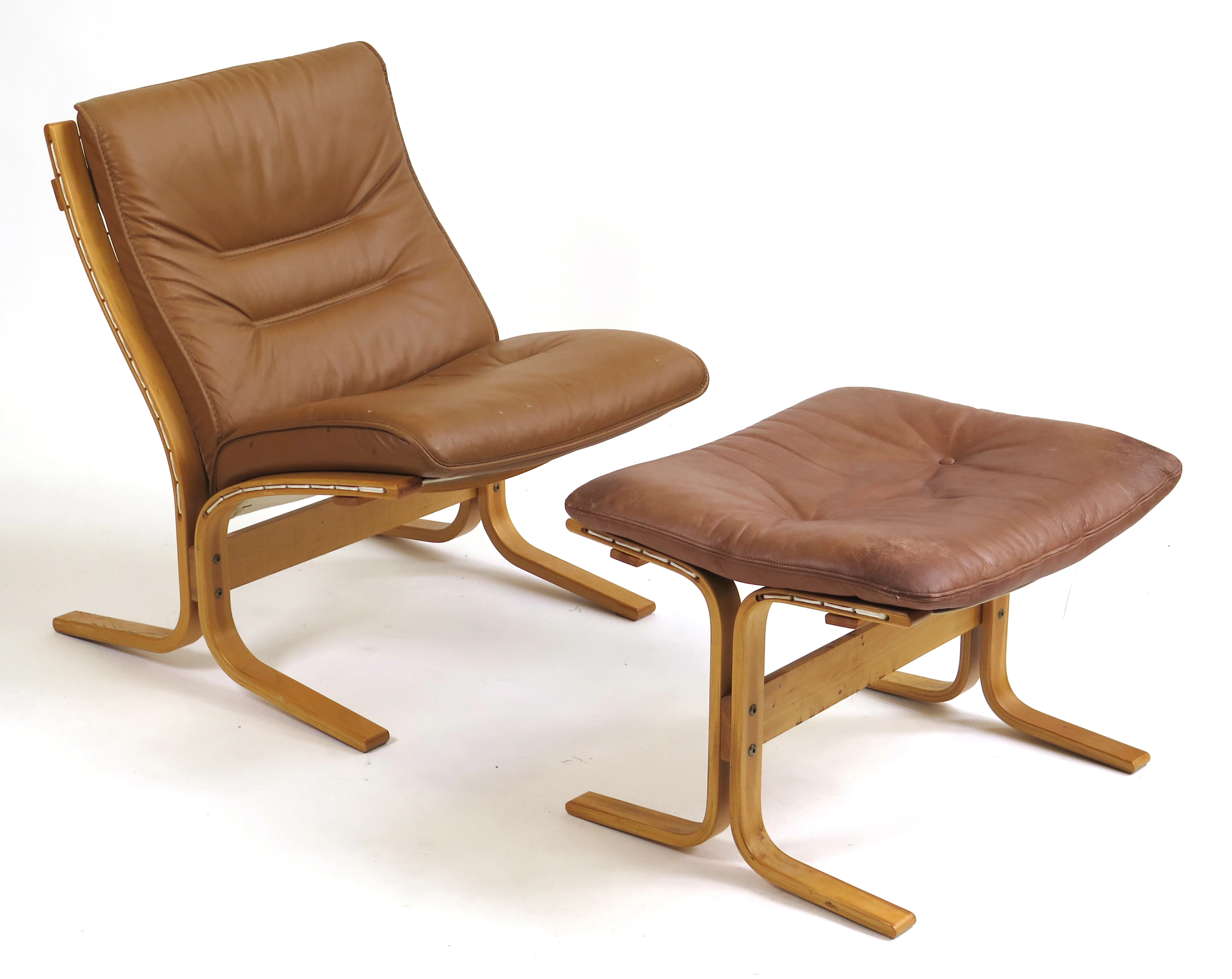 Fåtölj med fotpall, okänd designer för Ekornes