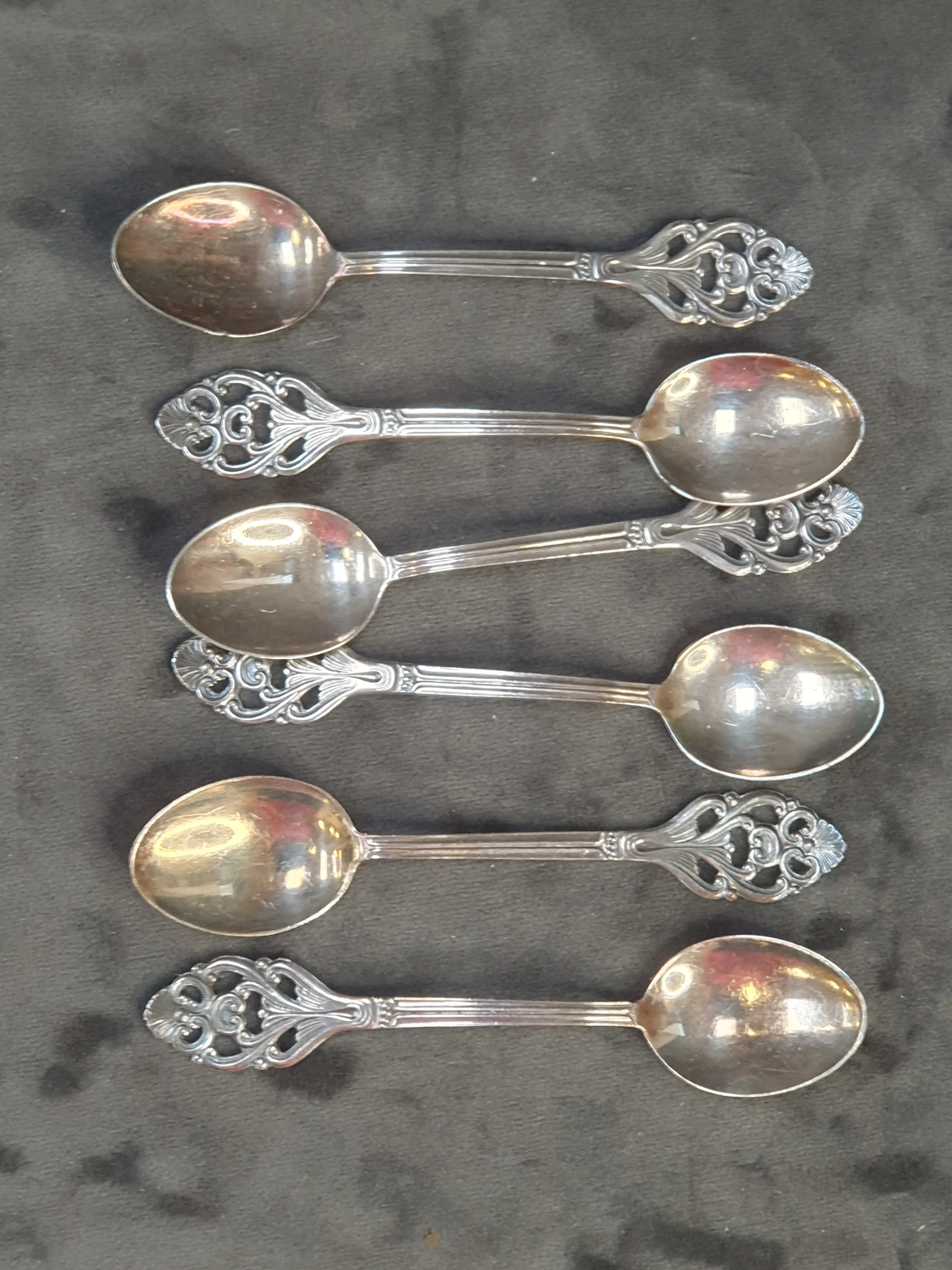 Teskedar, 6 st, silver