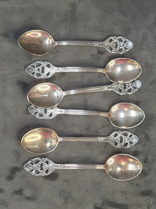 Teskedar, 6 st, silver