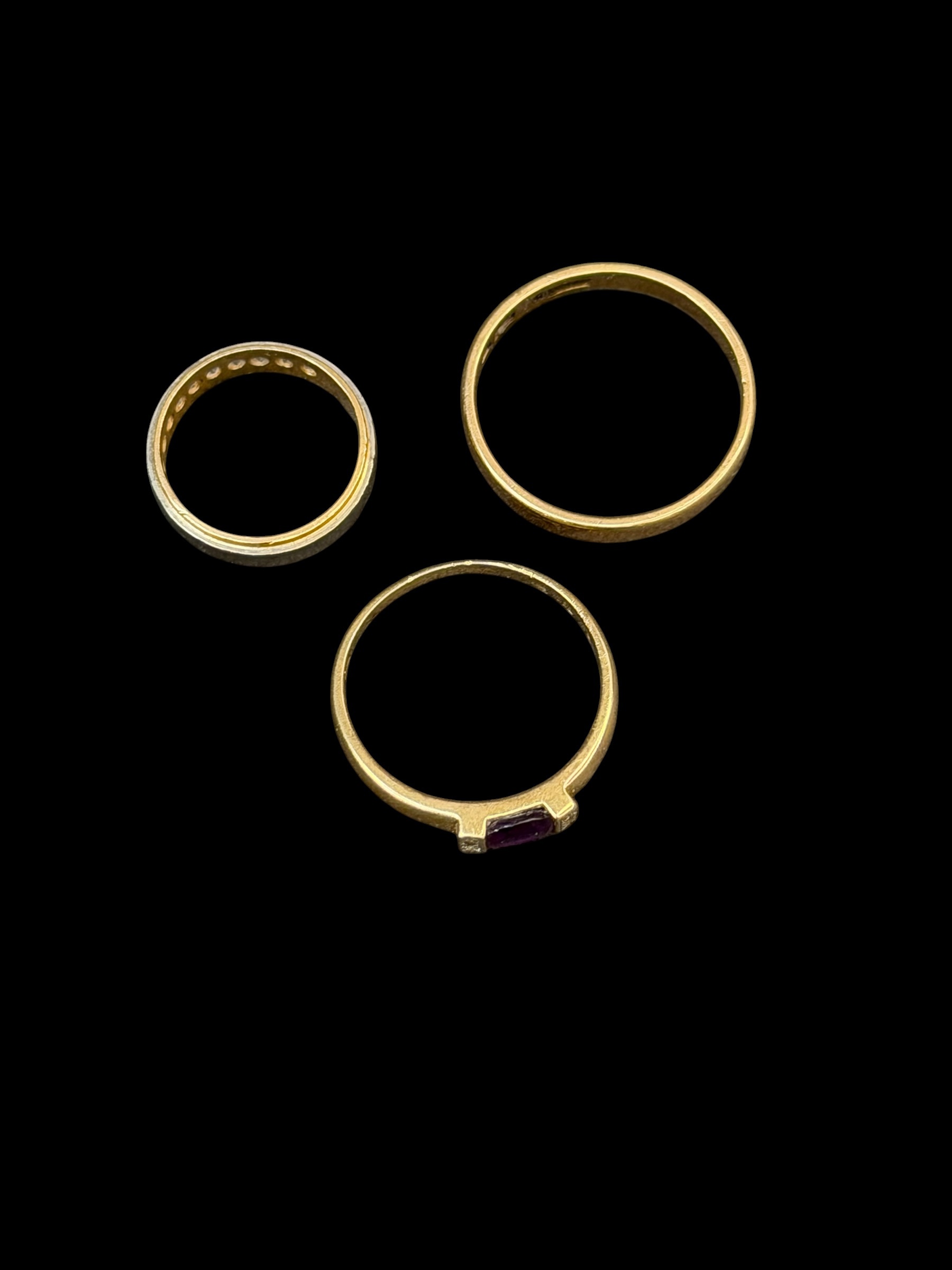 GULD, ringar 3 st, 18K