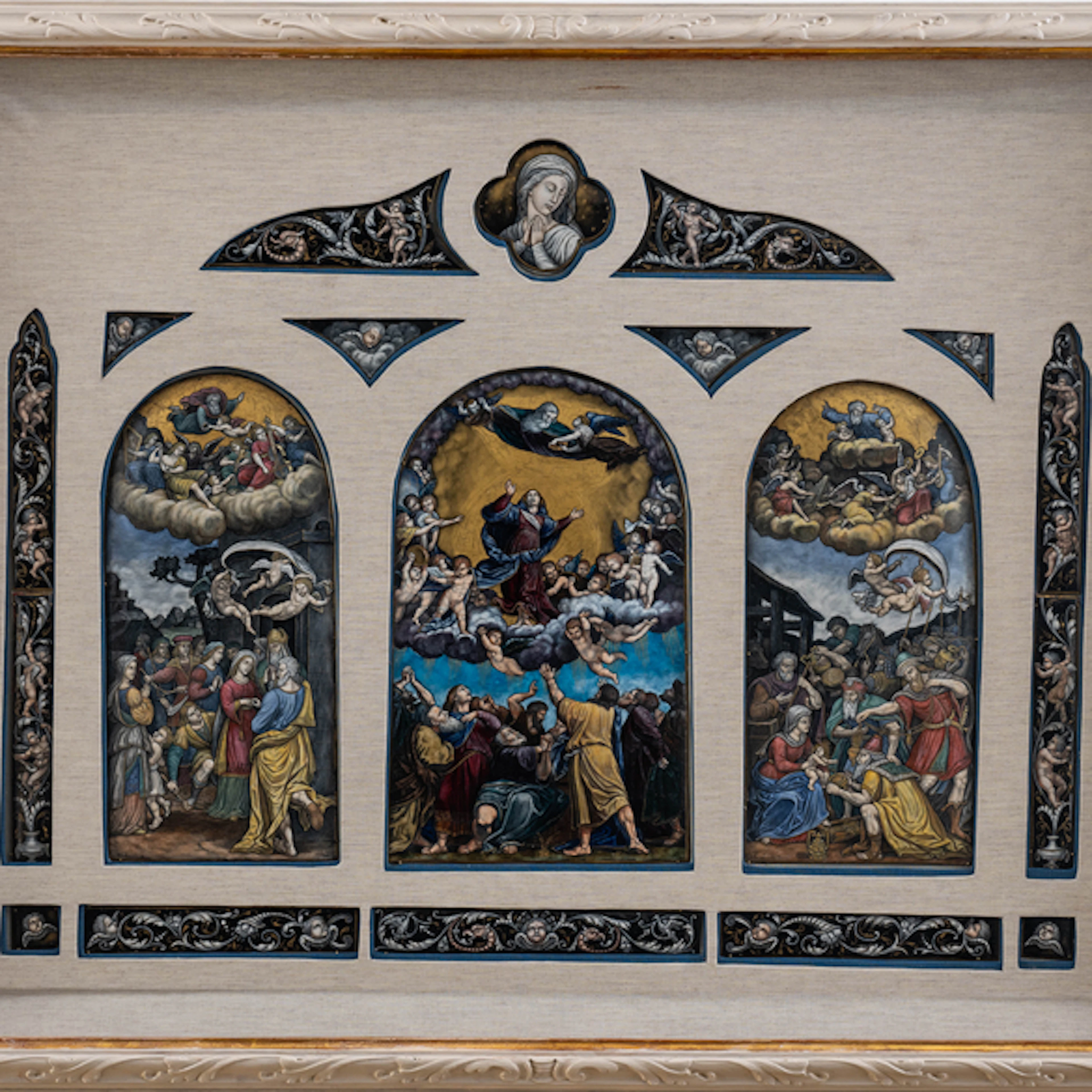 "La boda de María, adoración de los reyes magos y la ascensión de