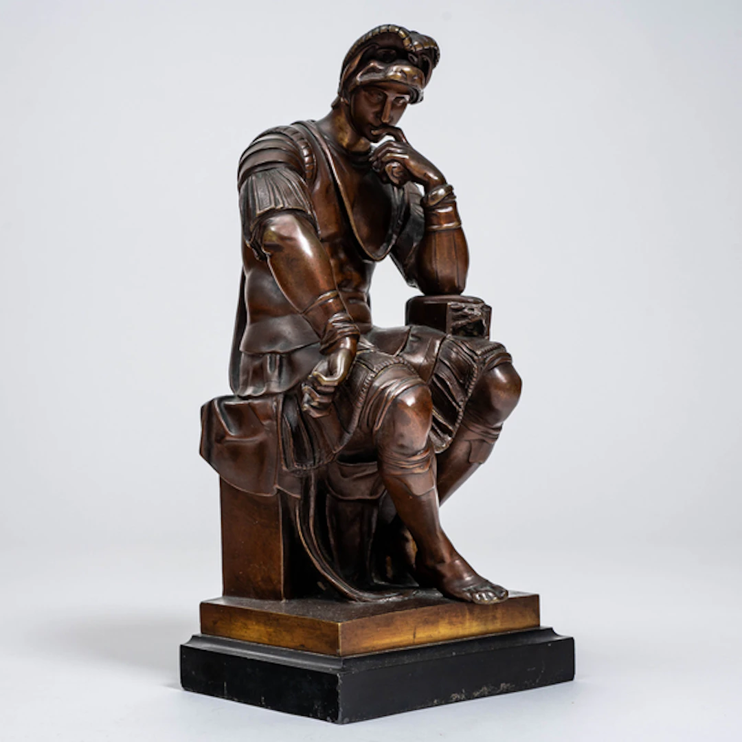 "Lorenzo de Medici" Escultura Grand Tour en bronce con patina marrón