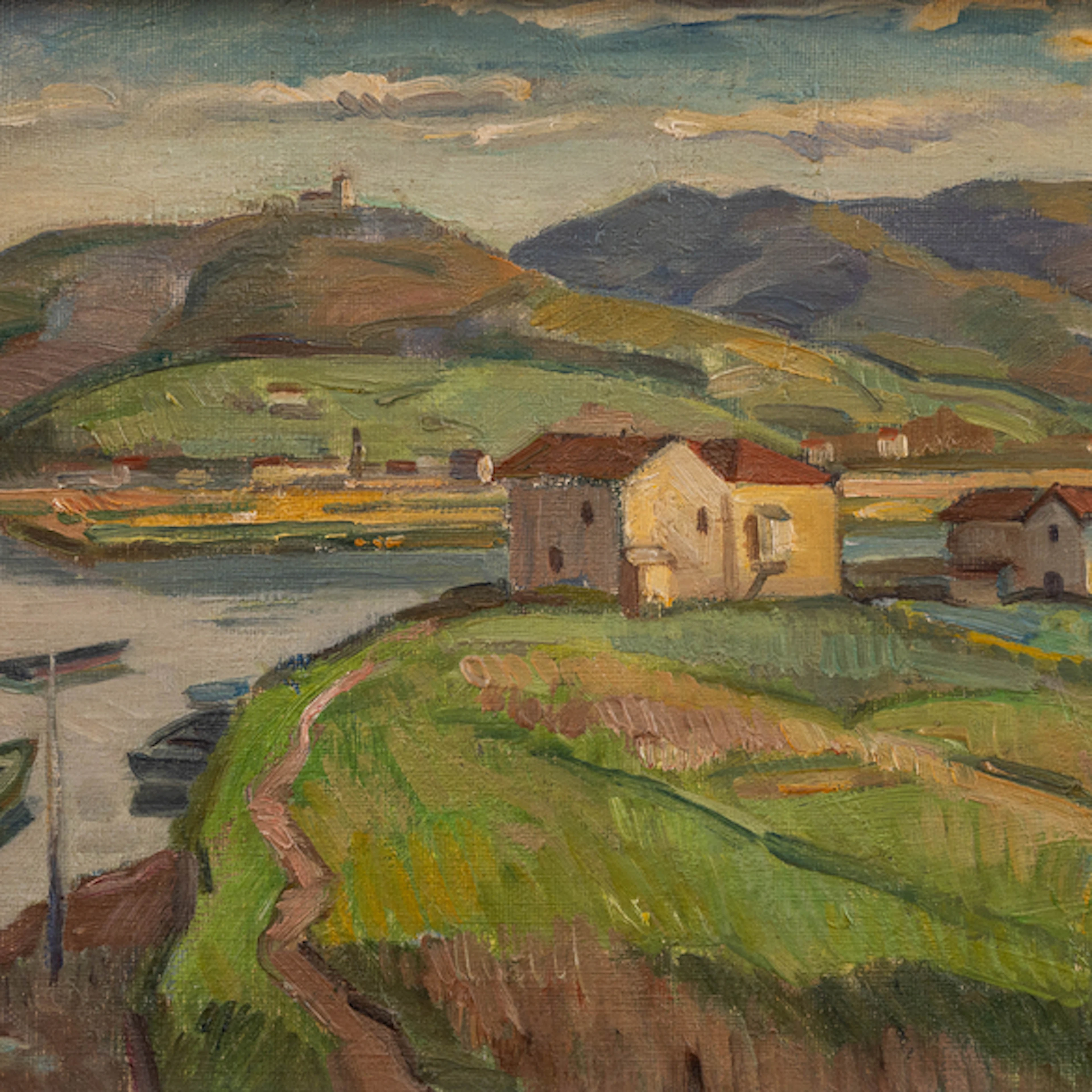 "Paisaje de Irún con San Marcial de fondo" Authorship: GASPAR MONTES