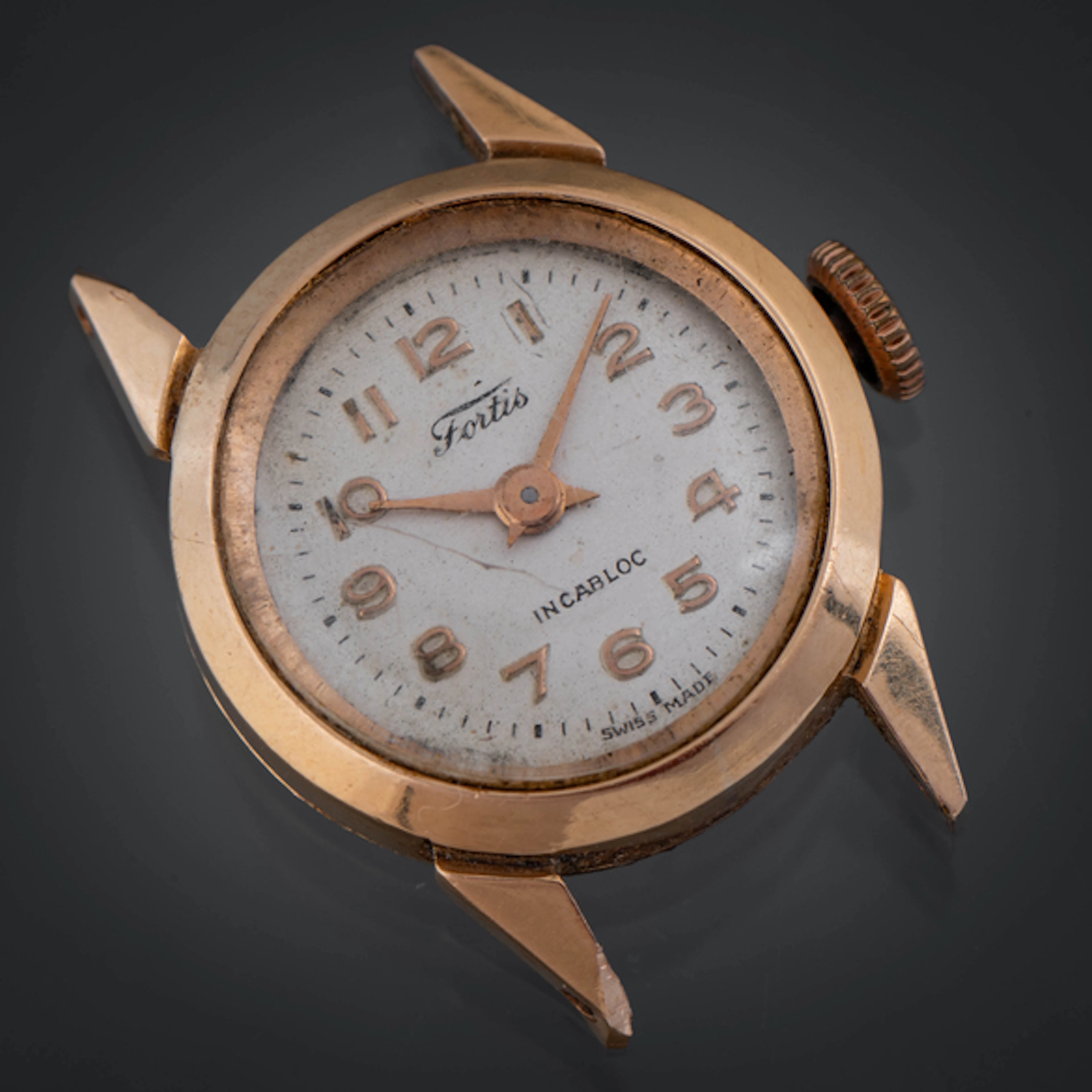 Fortis, caja de reloj vintage en oro amarillo de 18 kt.