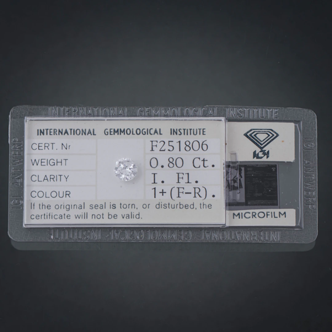 Diamante talla brillante de 0,80 qt.