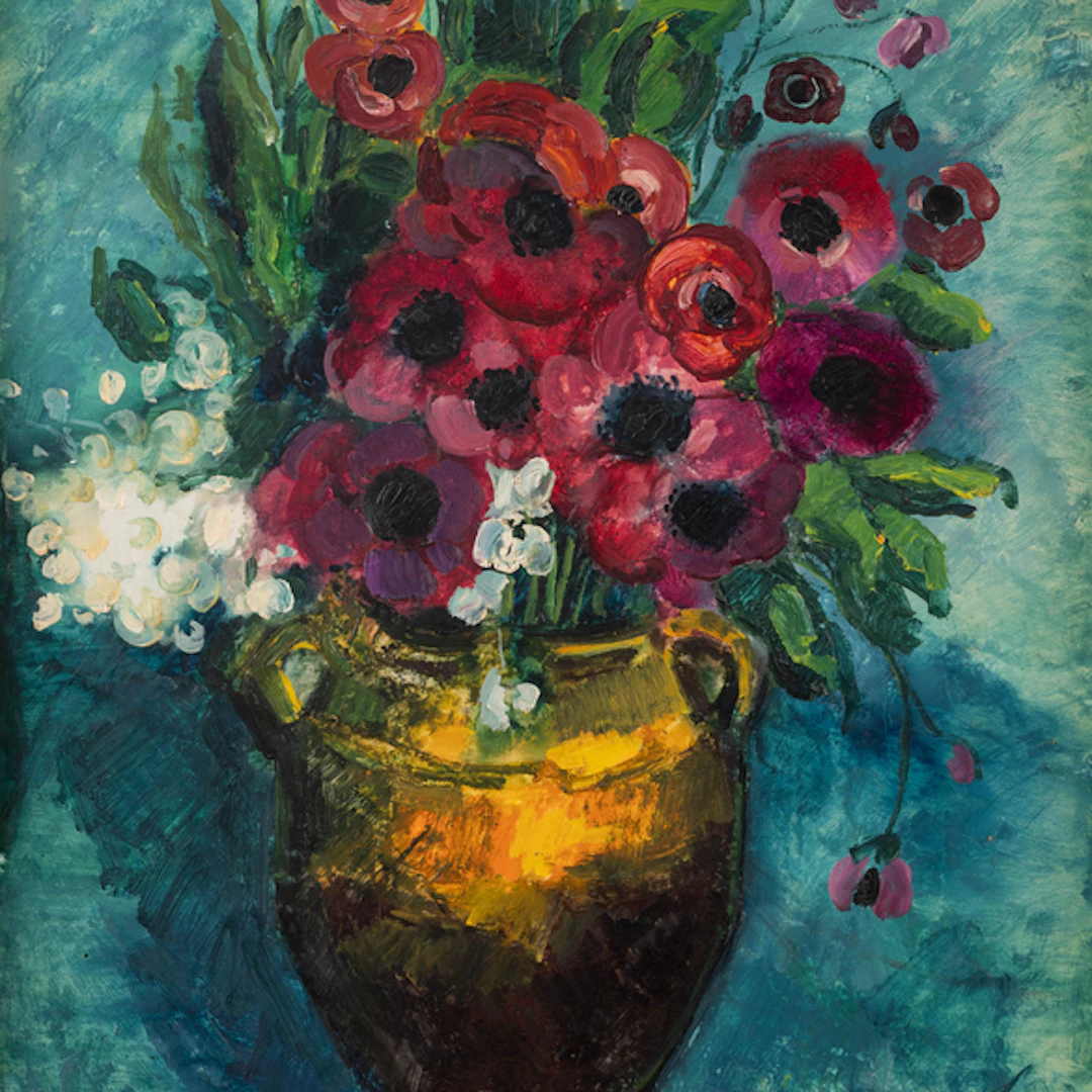 "Bodegón de Flores" Authorship: JESÚS MONTES IRIBARREN (Irún, 1940)