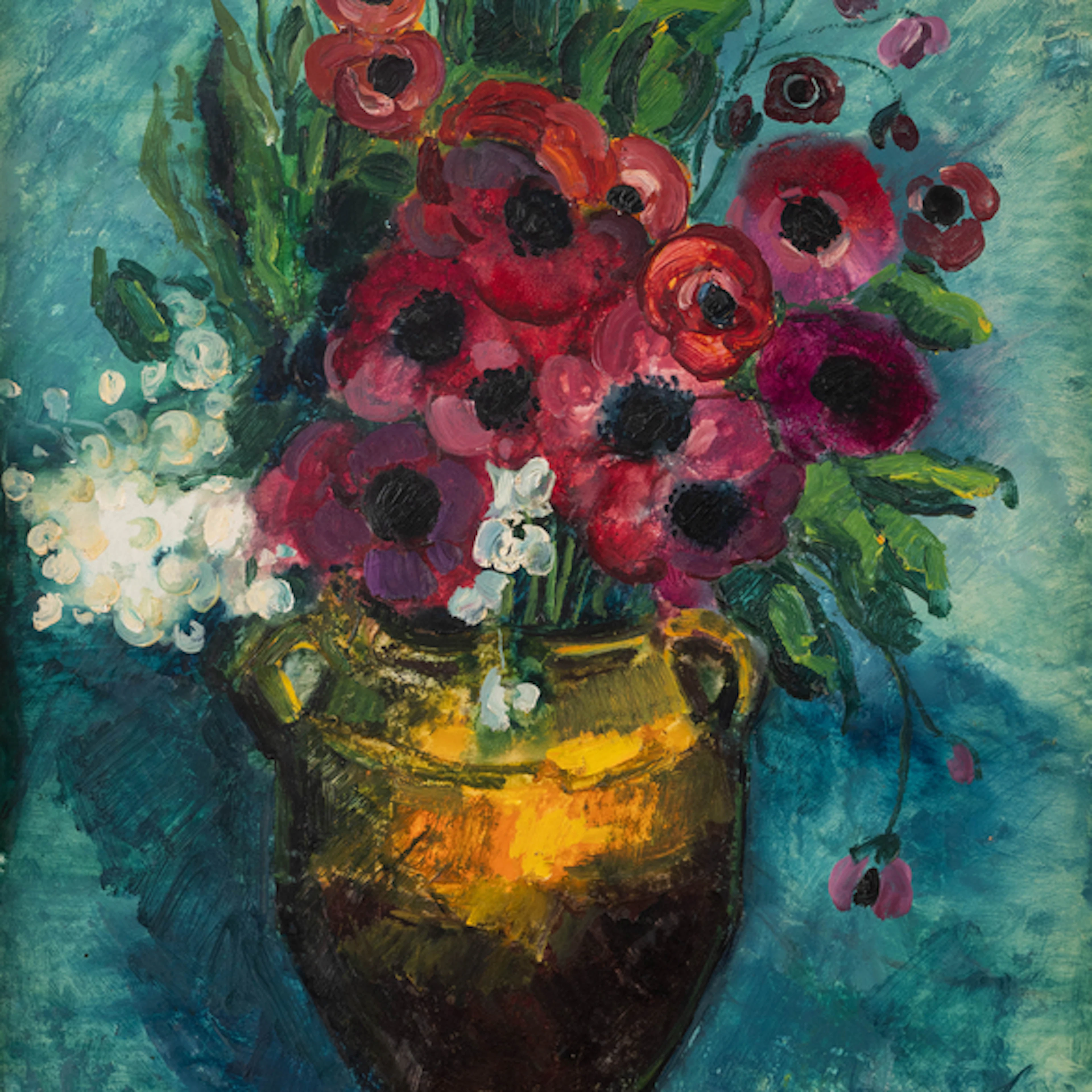 "Bodegón de Flores" Authorship: JESÚS MONTES IRIBARREN (Irún, 1940)