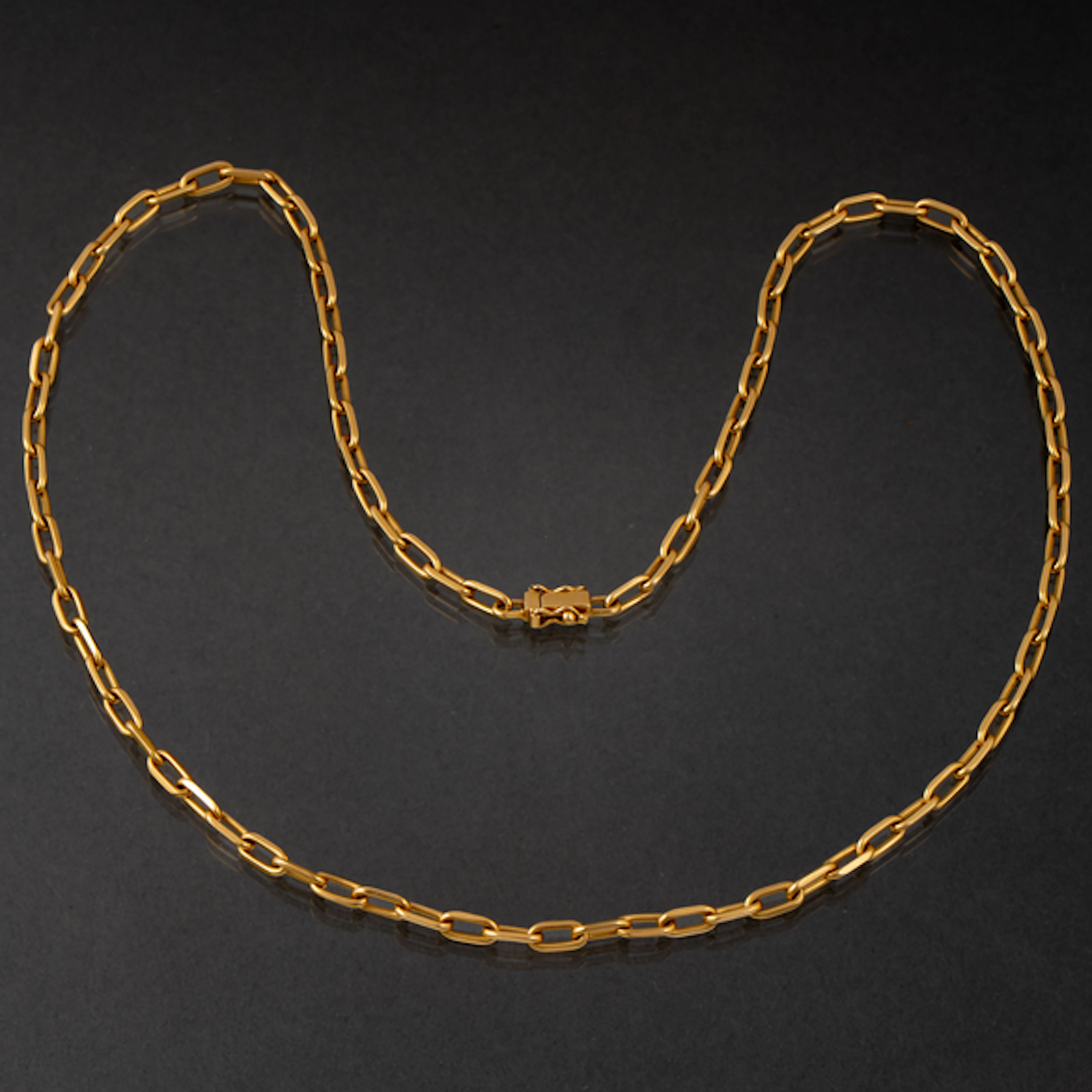 Cadena de eslabones rectangulares en oro amarillo de 18 kt