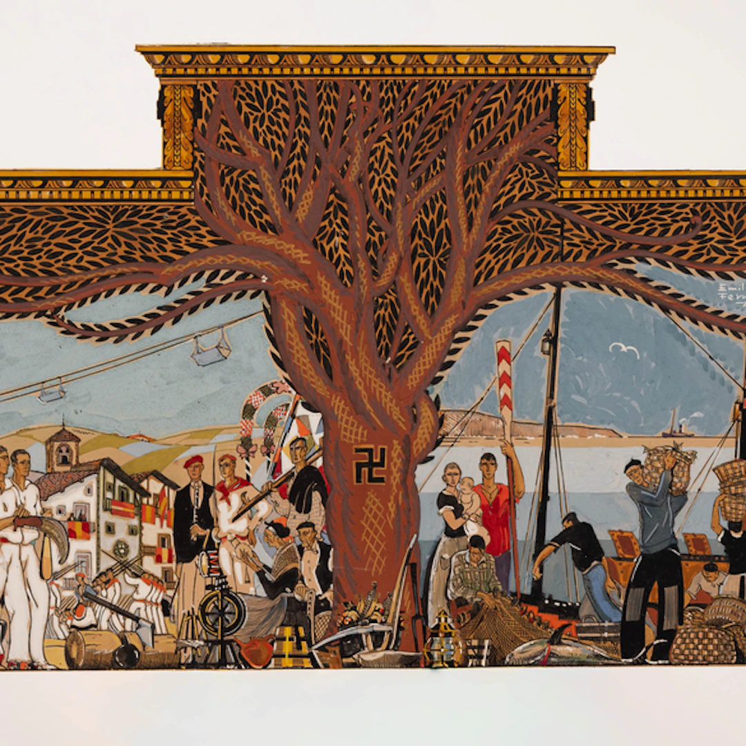 "Alegoría vasca con el árbol de Gernika" Authorship: EMILIO FERRER (1899-1970)