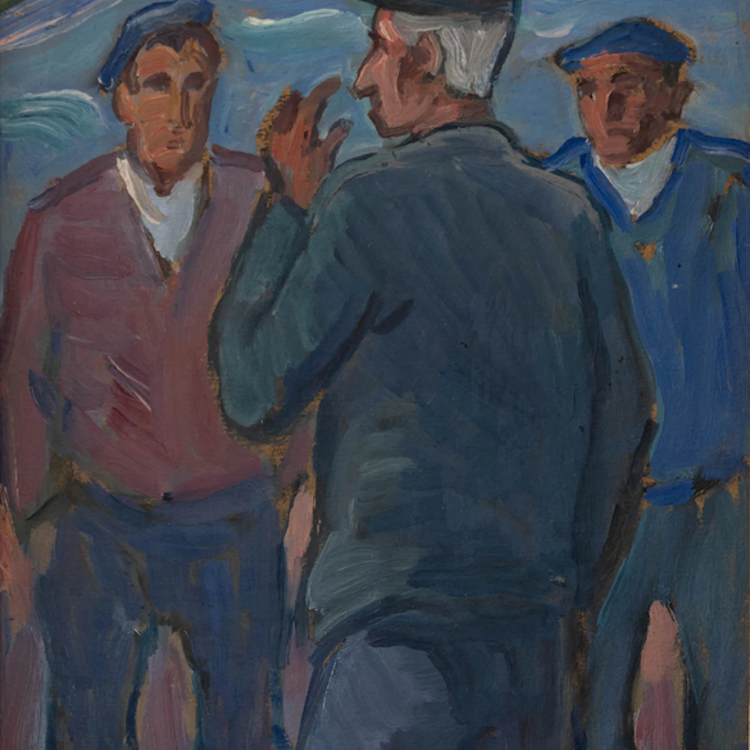 "Pescadores en el puerto viejo de Hondarribia" Authorship: GASPAR
