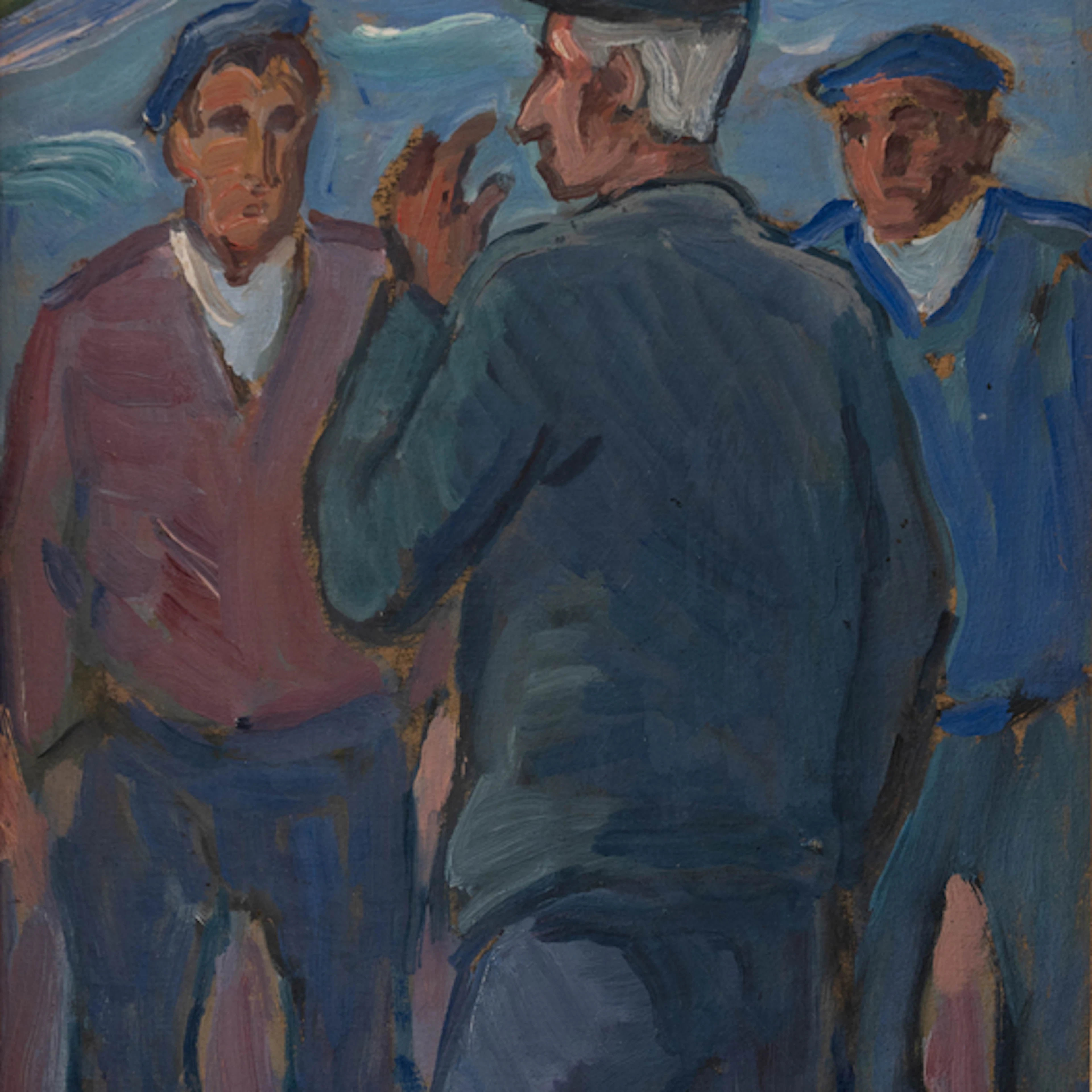 "Pescadores en el puerto viejo de Hondarribia" Authorship: GASPAR