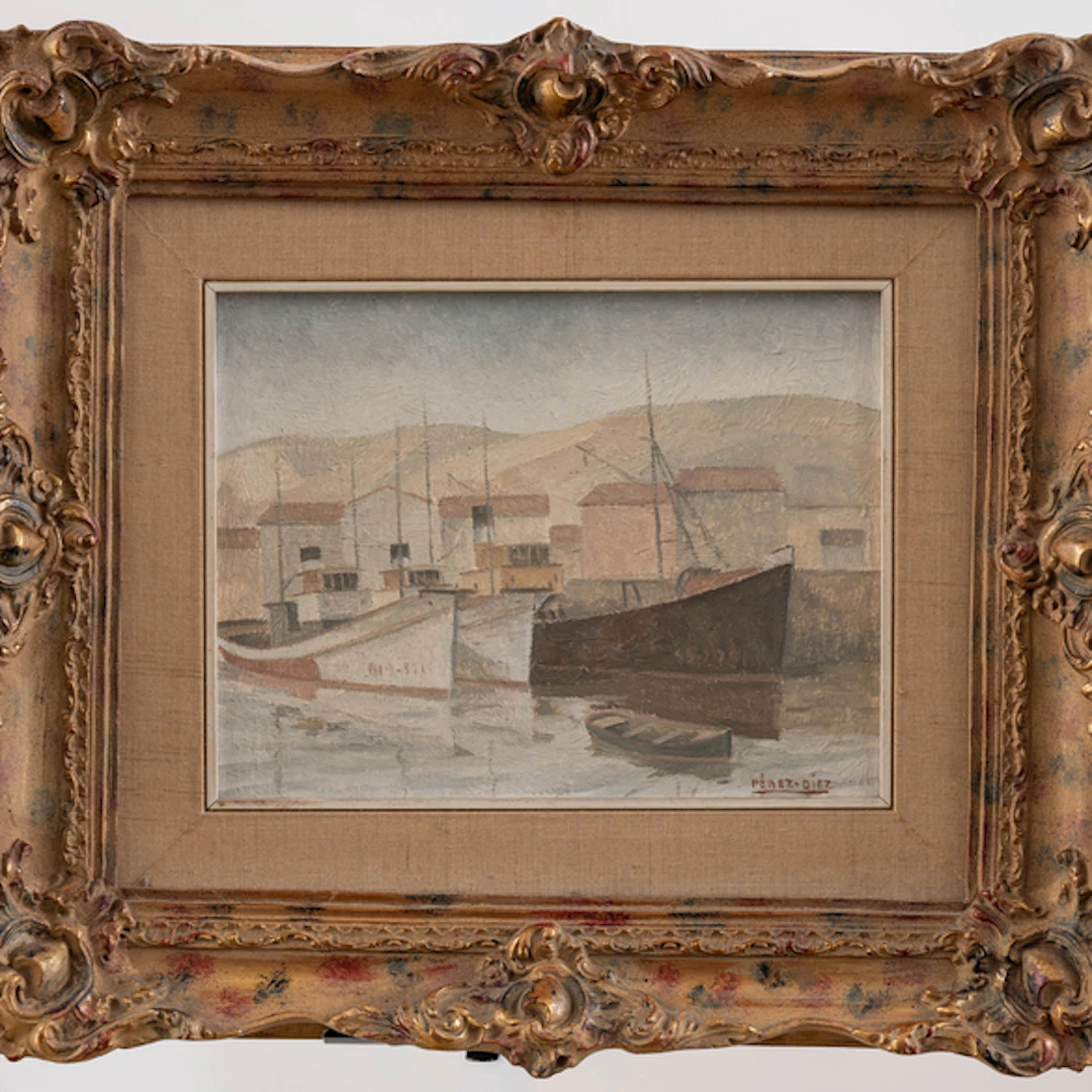 "Ría de Bilbao" Authorship: JOSE LUIS PEREZ DIEZ (Bilbao, 1931-1992)
