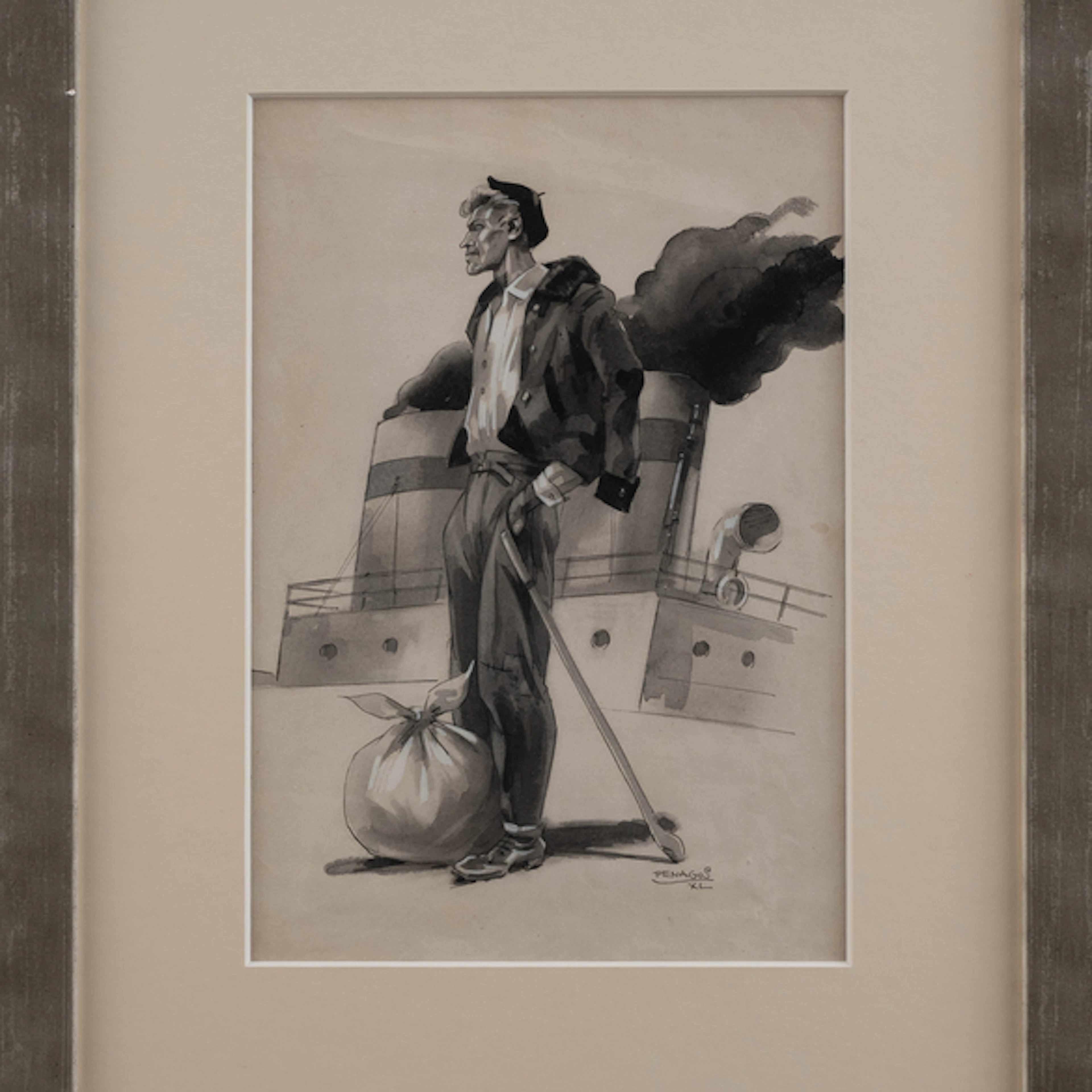 "Emigrante vasco" Authorship: RAFAEL PENAGOS (Madrid, 1889- 1954)