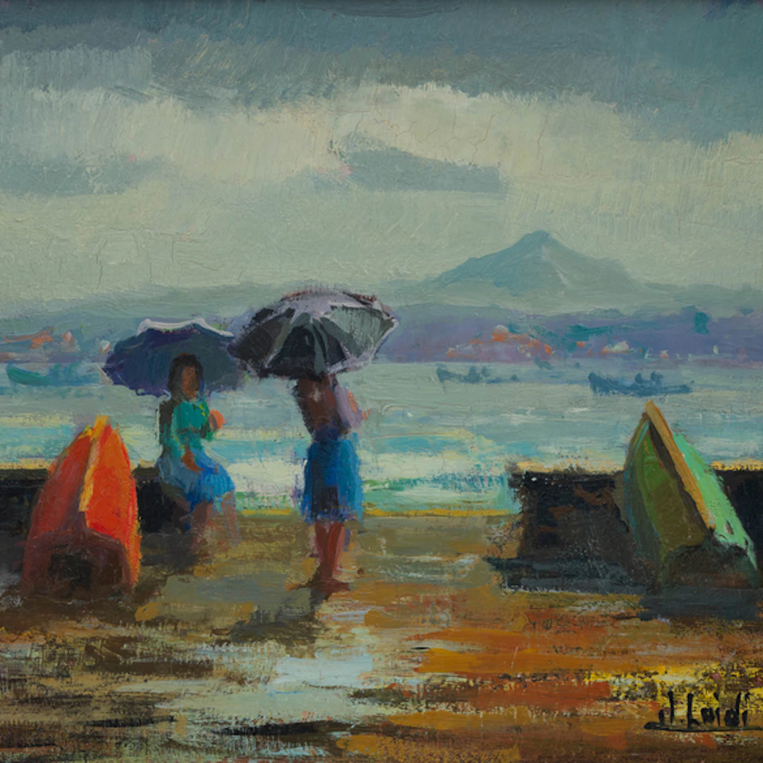 "Día de lluvia en Fuenterrabía" Authorship: JOAQUIN LOIDI GOMEZ (Guipúzcoa