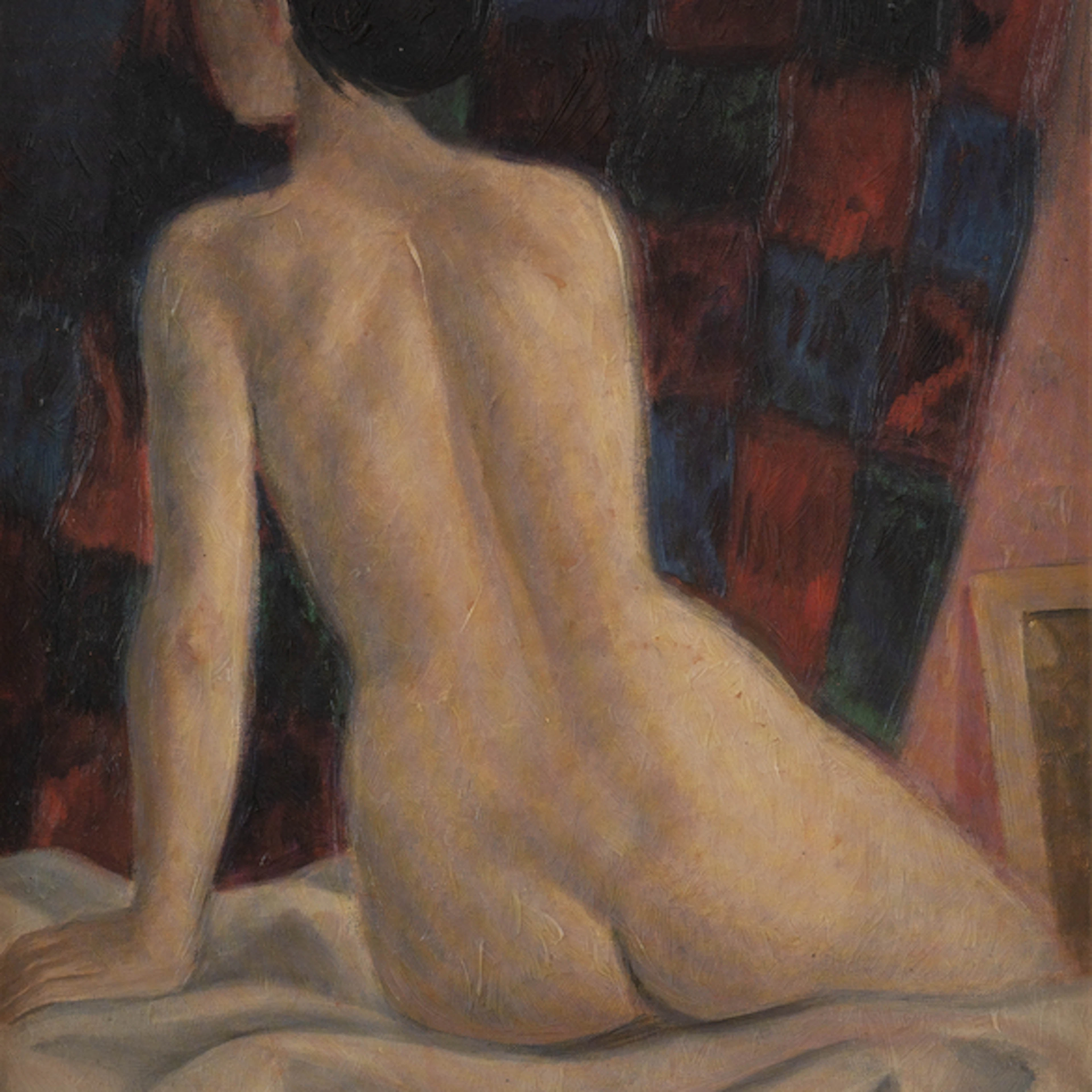 "Mujer de espaldas"· Authorship: HIPOLITO HIDALGO DE CAVIEDES (Madrid