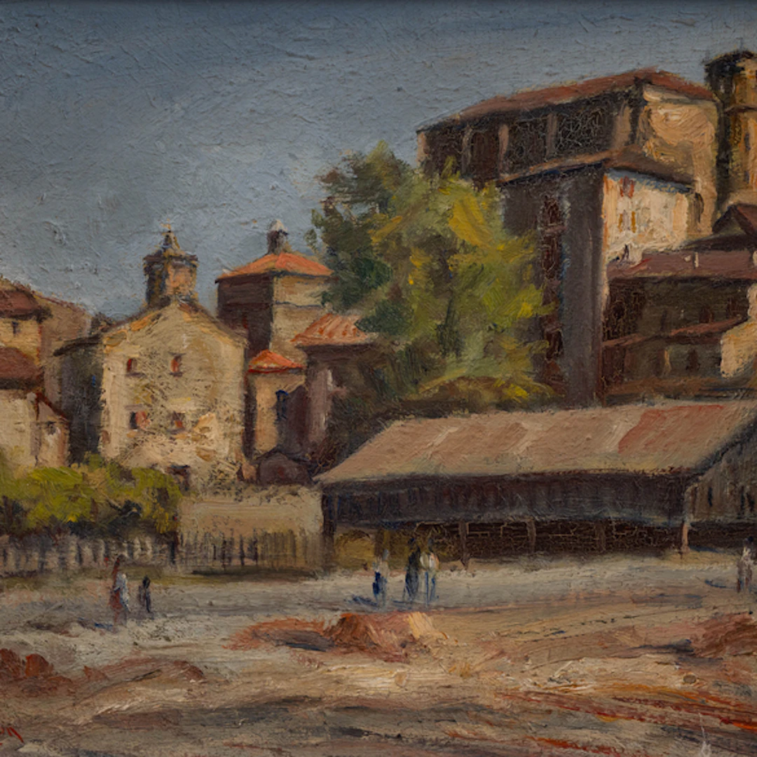 "Paseantes de Lezo" Authorship: ELOY ERENCHUN (Guipúzcoa, 1904-San