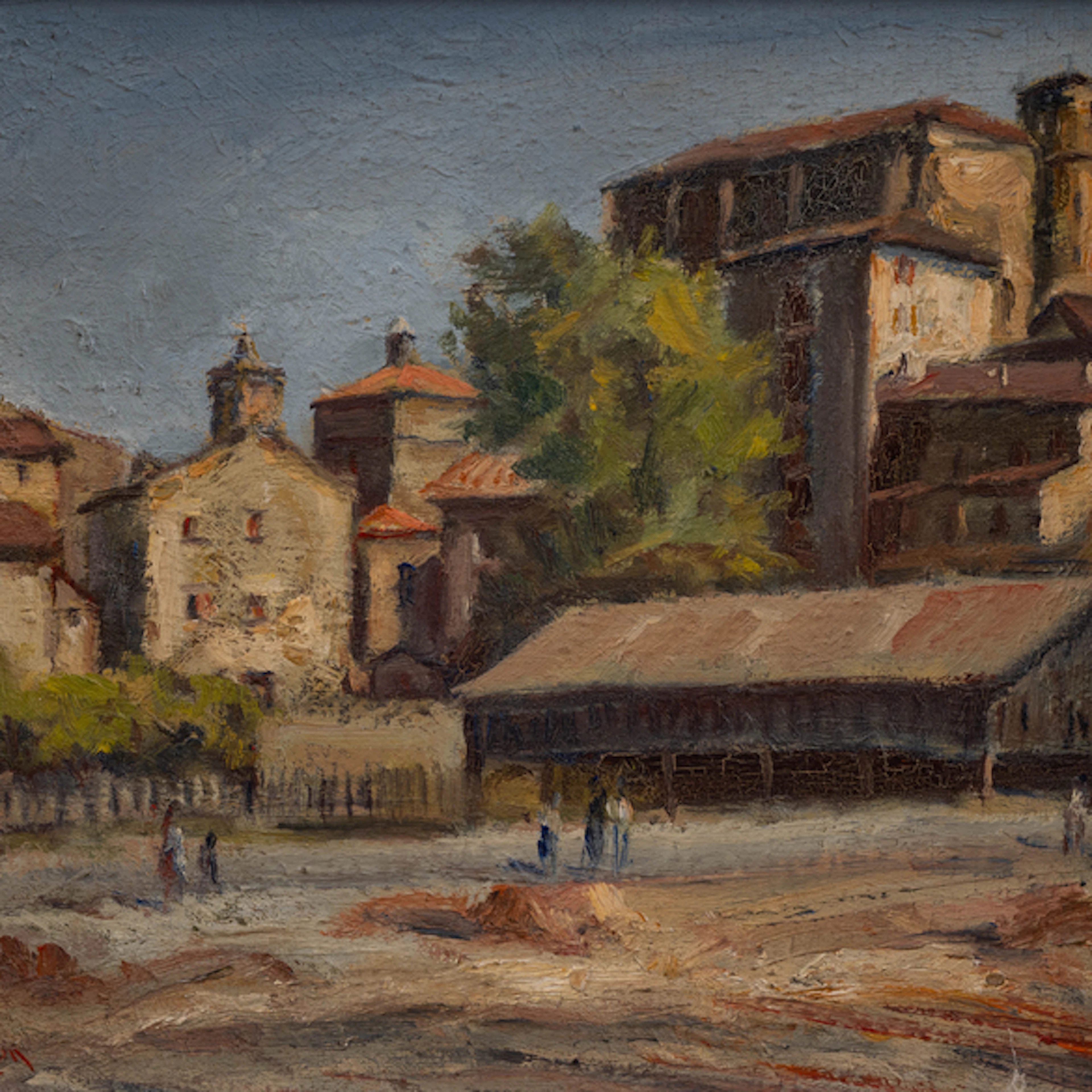 "Paseantes de Lezo" Authorship: ELOY ERENCHUN (Guipúzcoa, 1904-San