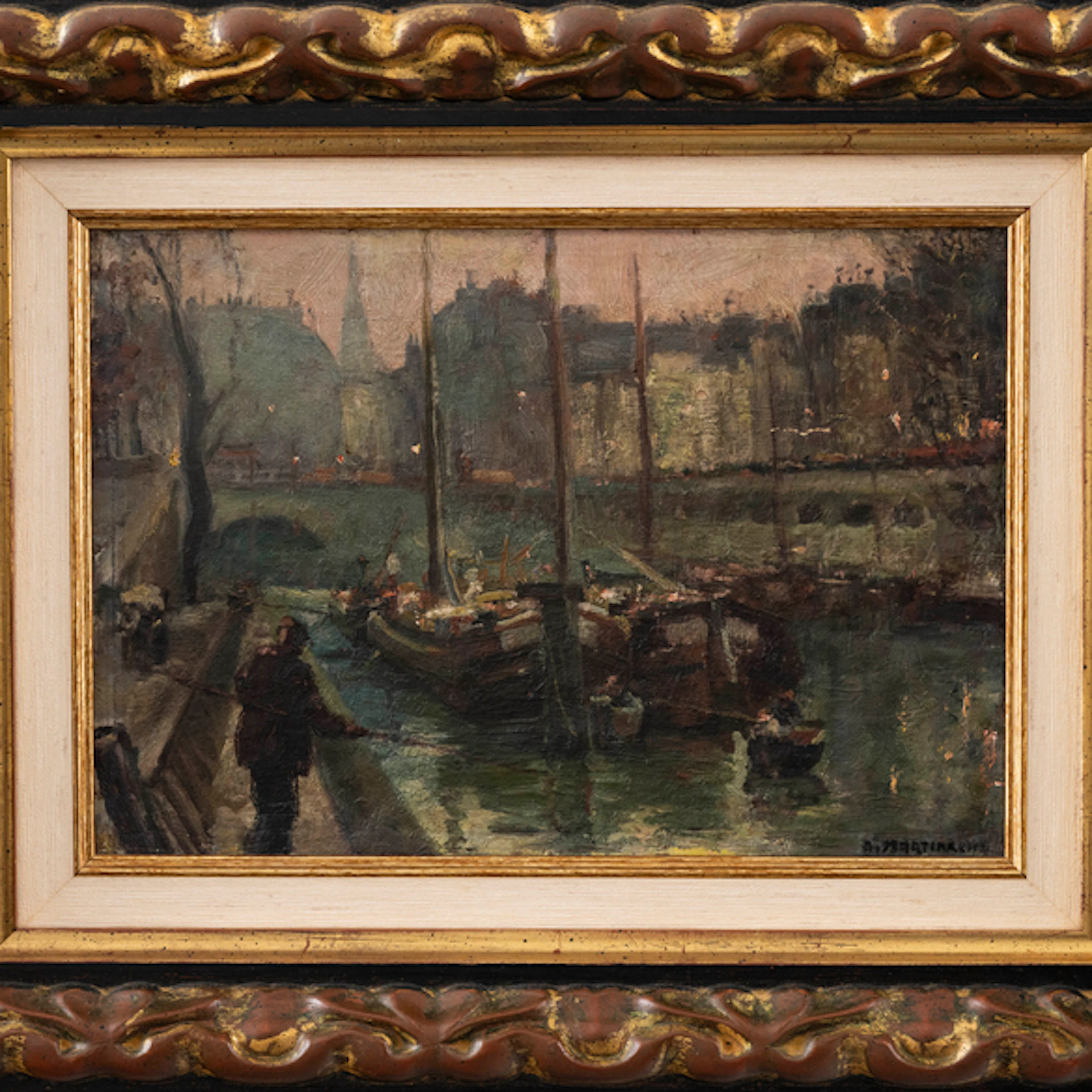 "Pescador en el Puente del Sena" (París) Authorship: ASCENSIO MARTIARENA(San