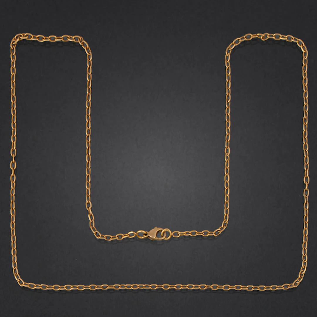 Cadena de eslabones en oro amarillo de 18 kt con cierre de mosquetón.