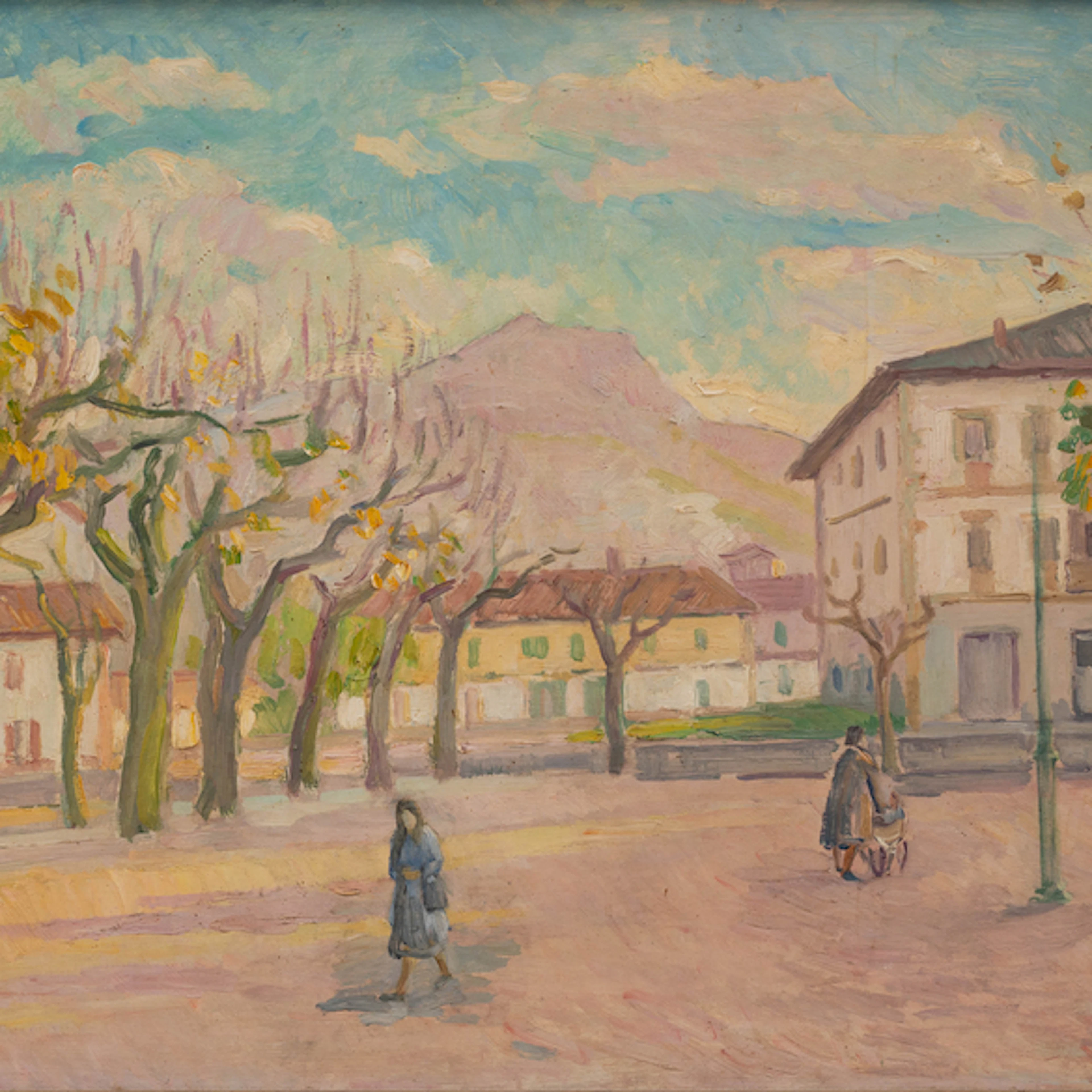 "Plaza Urdanibia" Authorship: GASPAR MONTES ITURIOZ (Irún, 1901-1998)
