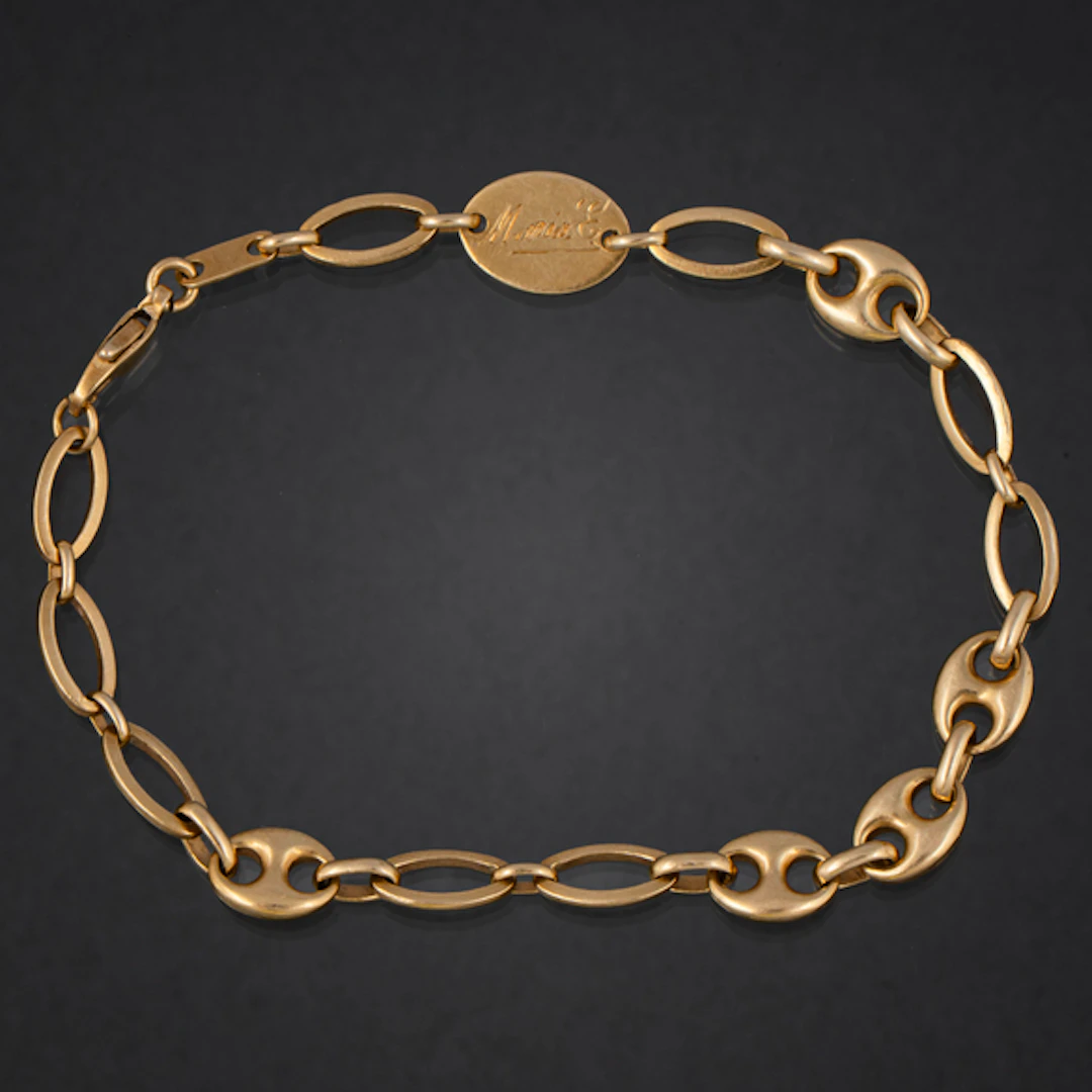 Pulsera de eslabones de calabrote en oro amarillo de 18 kt.