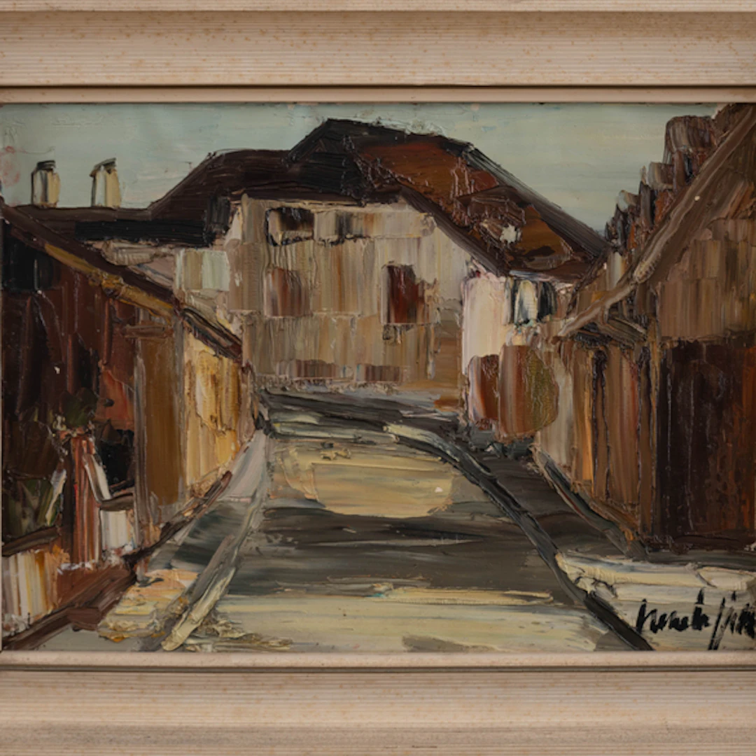 "Calle con casas" Authorship: IRENE LAFFITTE (San Sebastián, 1941-2001)