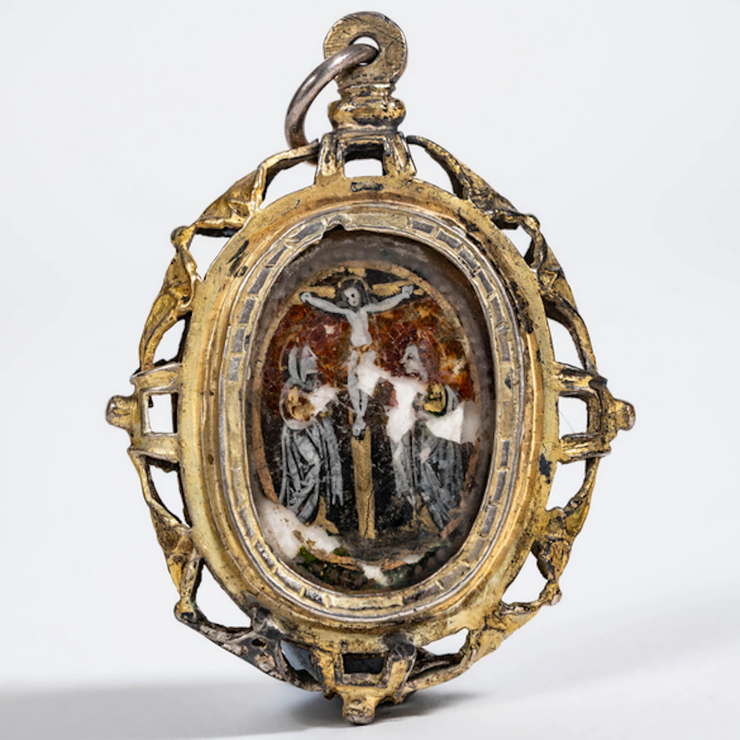 Relicario lombardo de la segunda mitad del siglo XVI en plata dorada