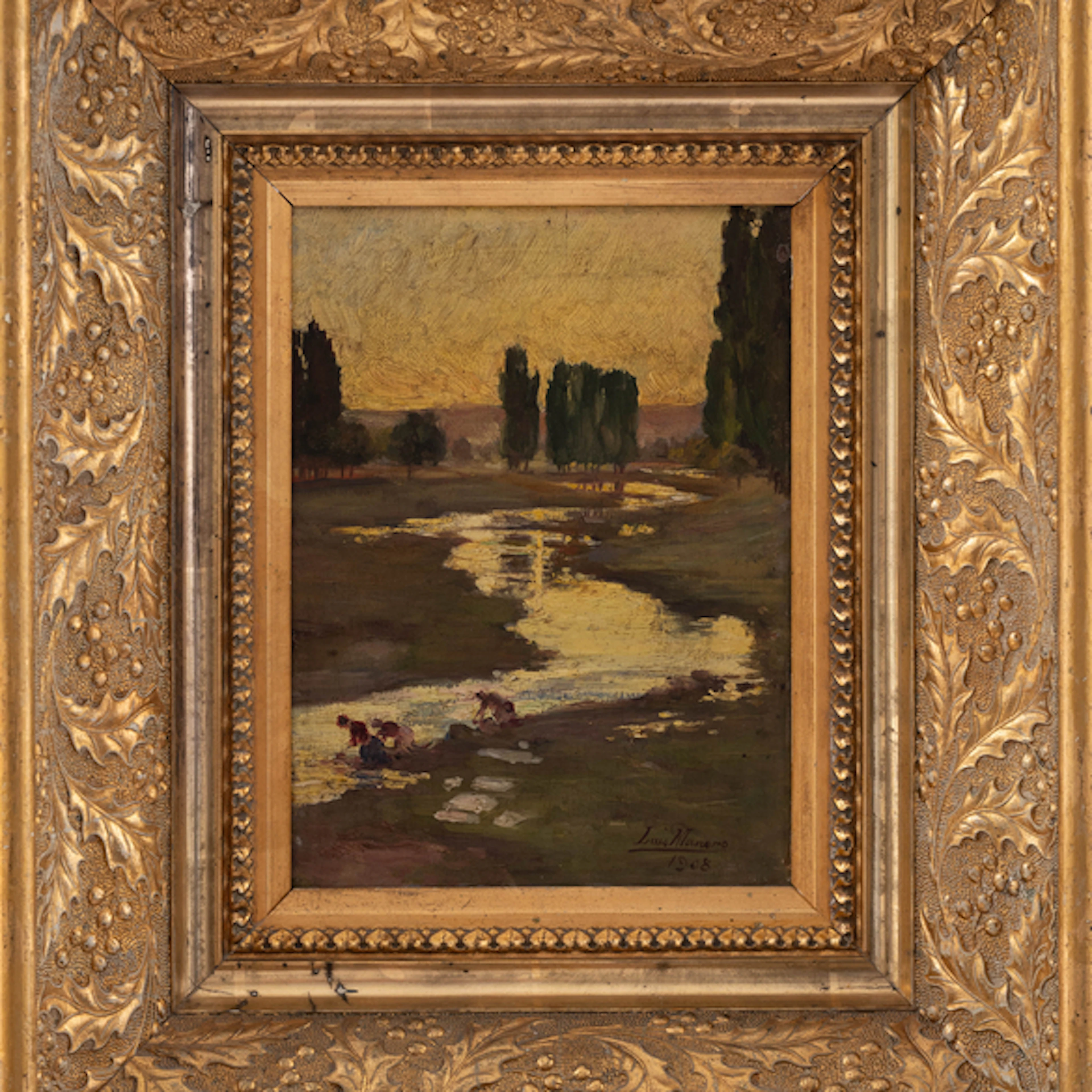 "Lavanderas en el río" c. 1908 Authorship: LUIS MANERO MIGUEL (Burgos