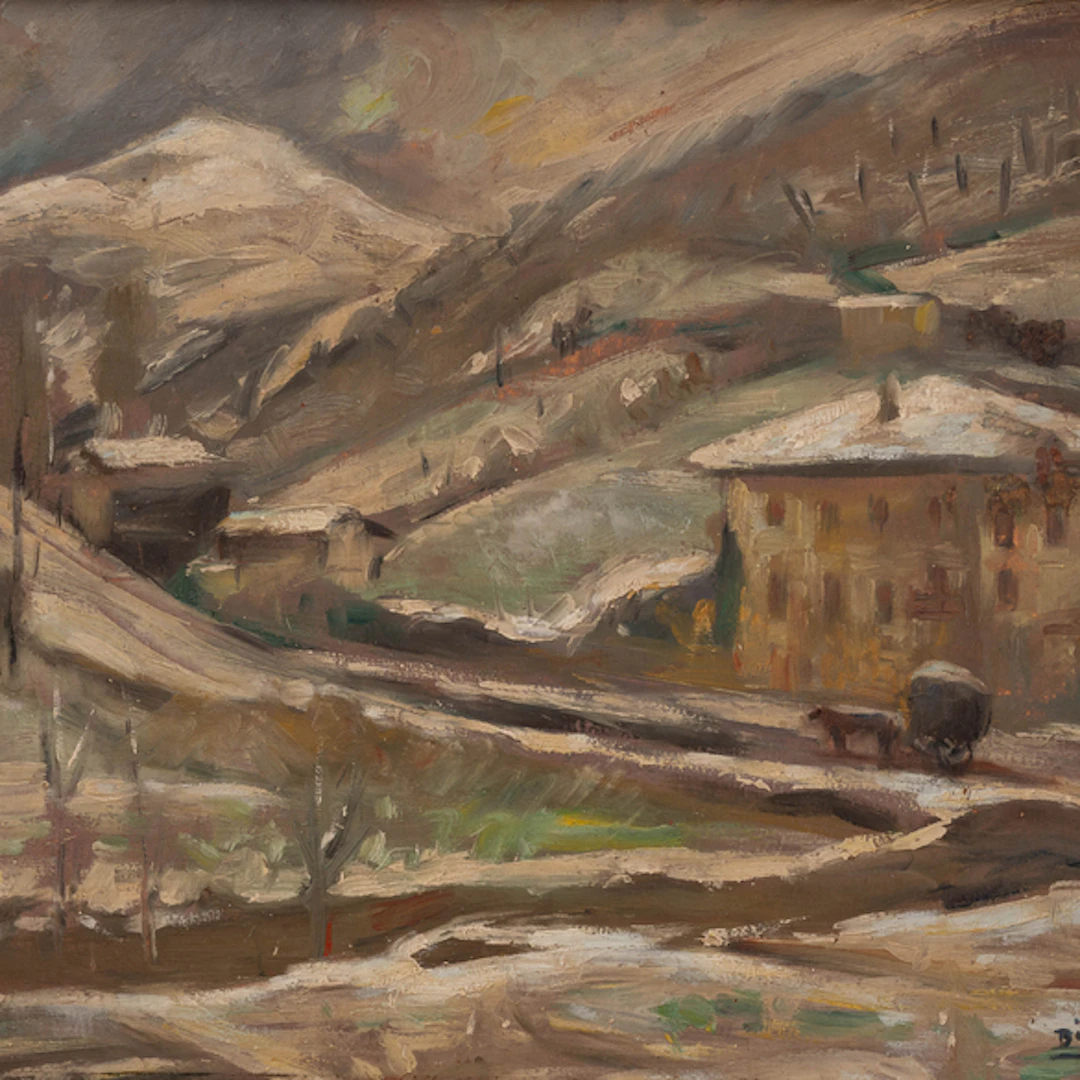 "Paisaje de Vera de Bidasoa y la casa de Pío Baroja "Itzea" Authorship: