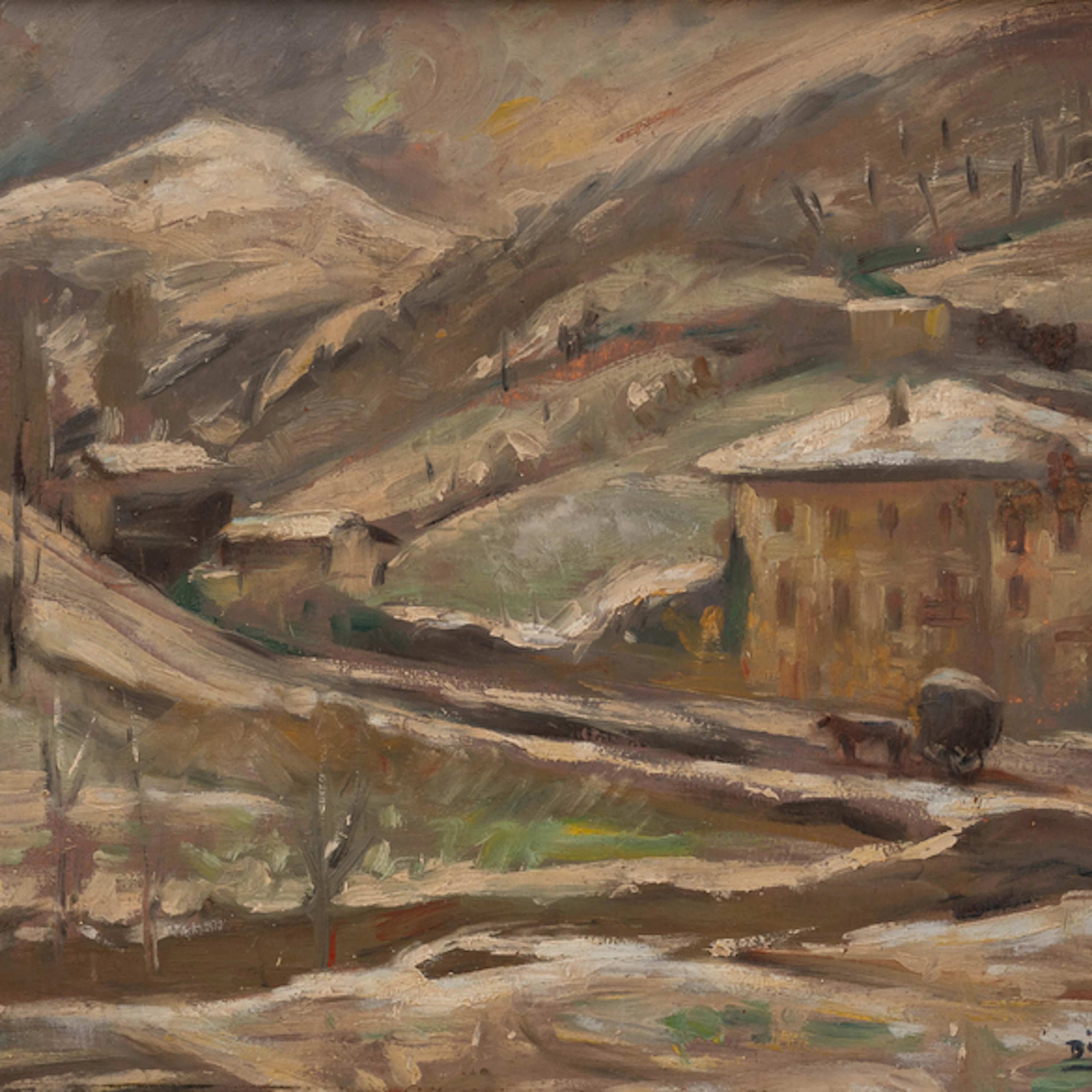 "Paisaje de Vera de Bidasoa y la casa de Pío Baroja "Itzea" Authorship: