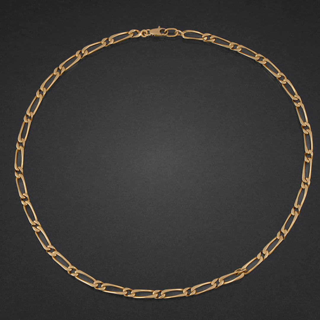 Cadena de eslabones rectangulares en oro amarillo de 18 kt.
