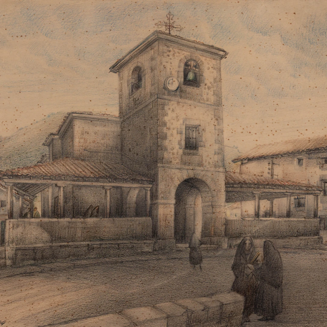 "Saliendo de misa en Mendaro" c. 1944 Authorship: ISIDORO DE GUINEA