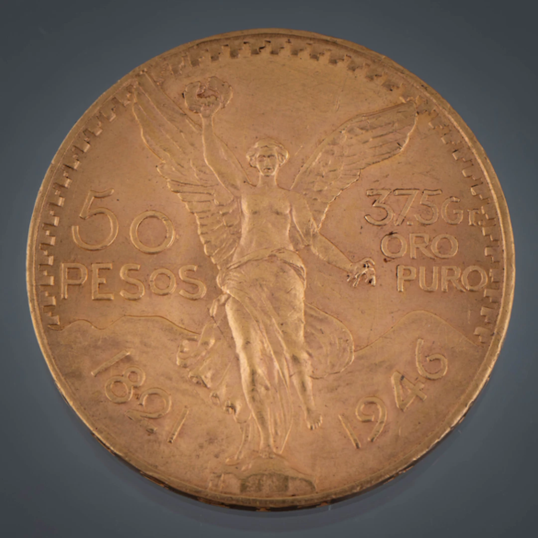 Moneda de cincuenta pesos mexicanos de Estados Unidos (1821-1946)